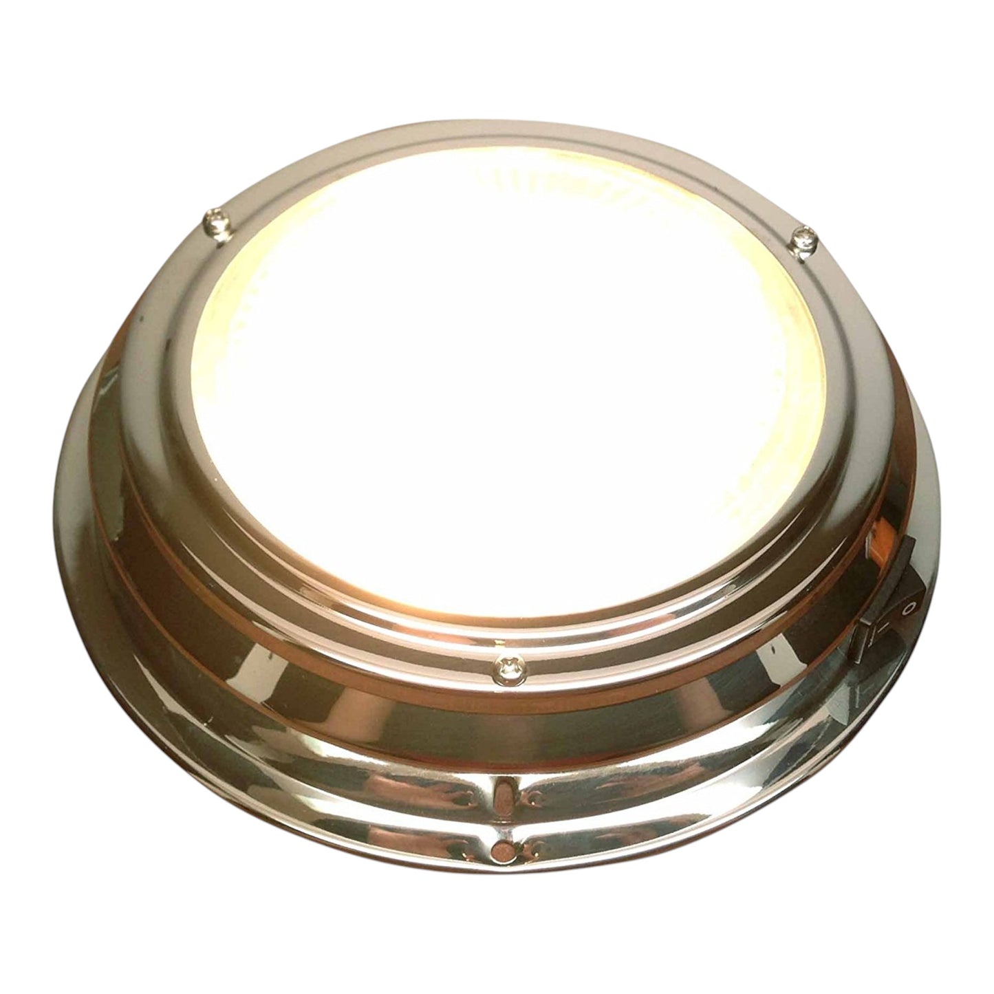 Pactrade Marine Boat 5" Lens Accent Dome Light Stainless Steel with Toggle Switch