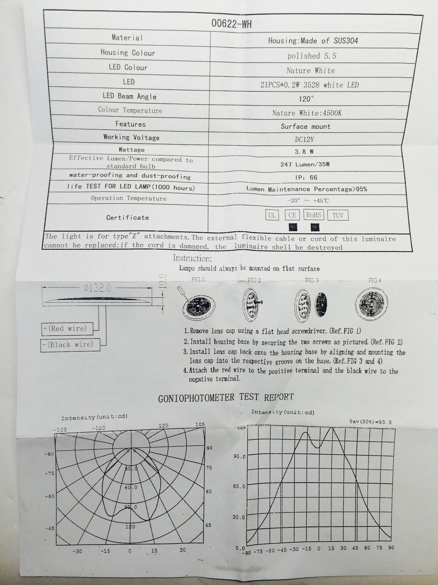 Pactrade Marine Boat LED Bright Super Slim Ceiling Light 4"D Surface Mount Easy Install