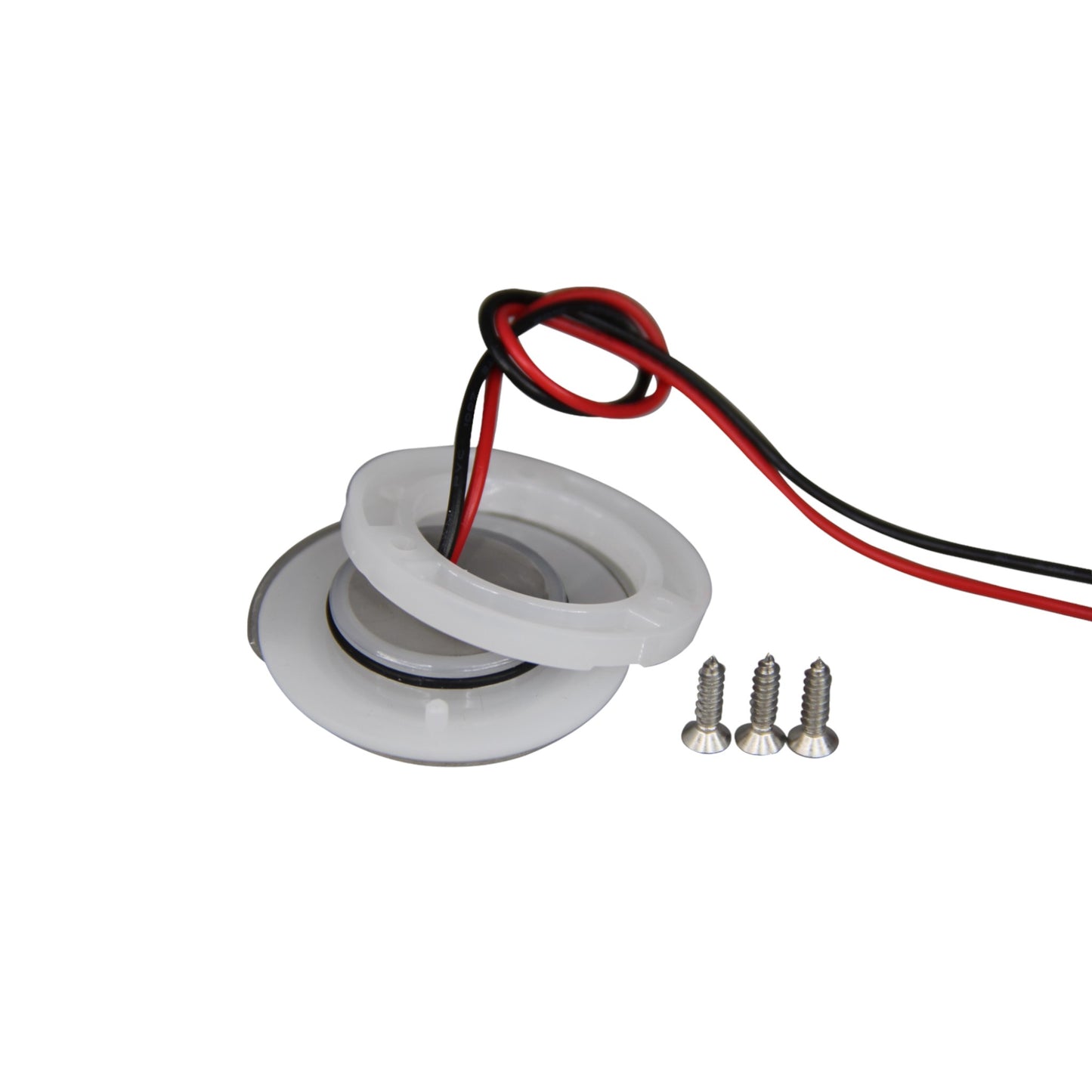 Pactrade Marine Boat Pontoon RV Round Surface Mount LED Stainless Steel Courtesy Light 180° 10-30v (White)