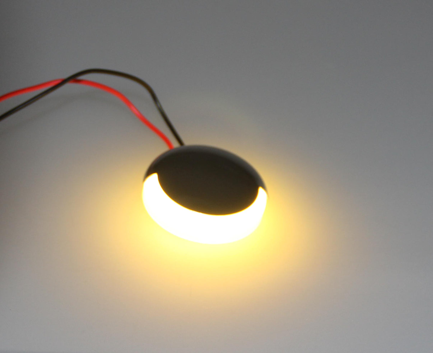 Pactrade Marine Boat Pontoon RV Round Surface Mount LED Stainless Steel Courtesy Light 180° 10-30v (White)