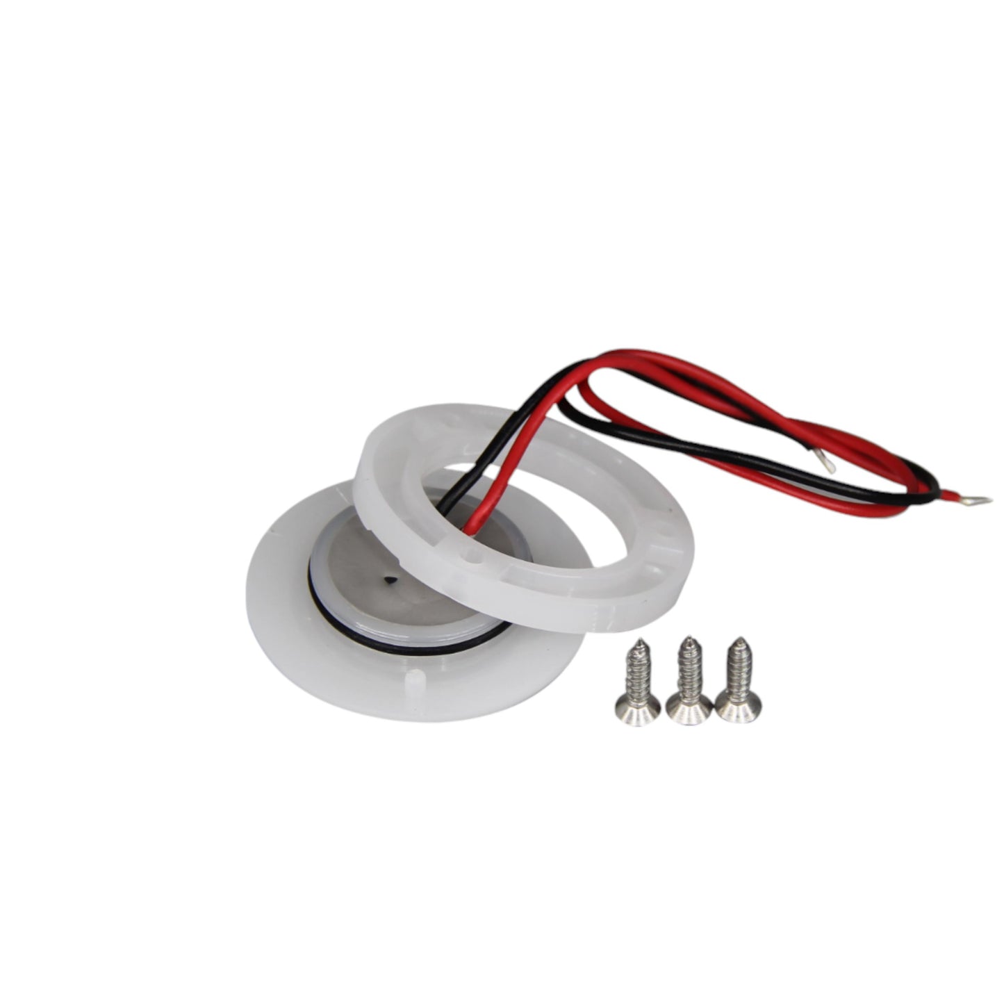 Pactrade Marine Boat Pontoon RV Round Surface Mount LED Stainless Steel Courtesy Light 360° 10-30v (White)