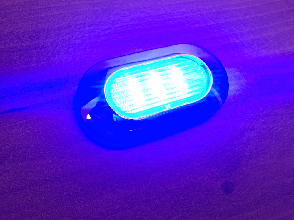 Pactrade Marine Boat Blue LED Strip Light 73LM Surface Mount 12V 1.2W IP67 4500k 4.2X0.8
