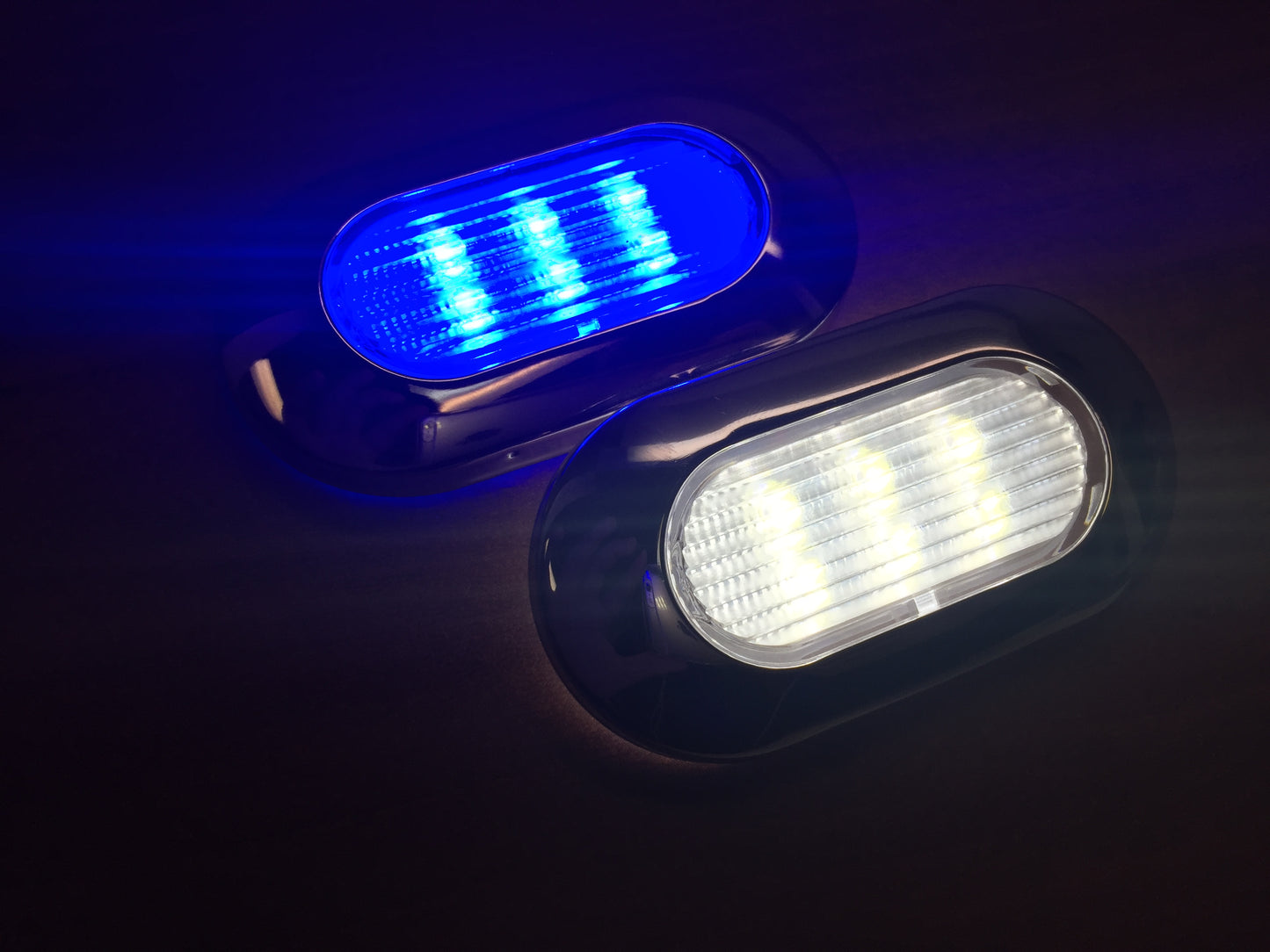 Pactrade Marine Boat 1 Nature White & 1 Blue LED Light SS304 Housing Surface Mount
