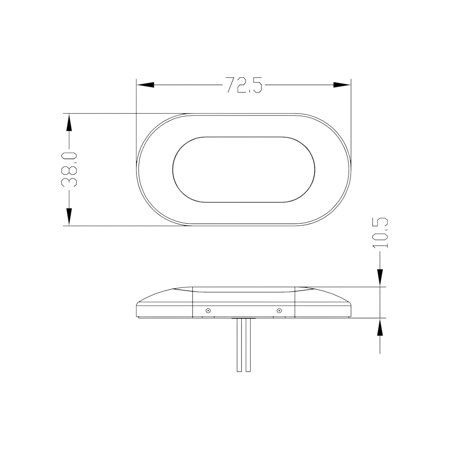 Pactrade Marine Boat Blue LED Strip Light 73LM Surface Mount 12V 1.2W IP67 4500k 4.2X0.8