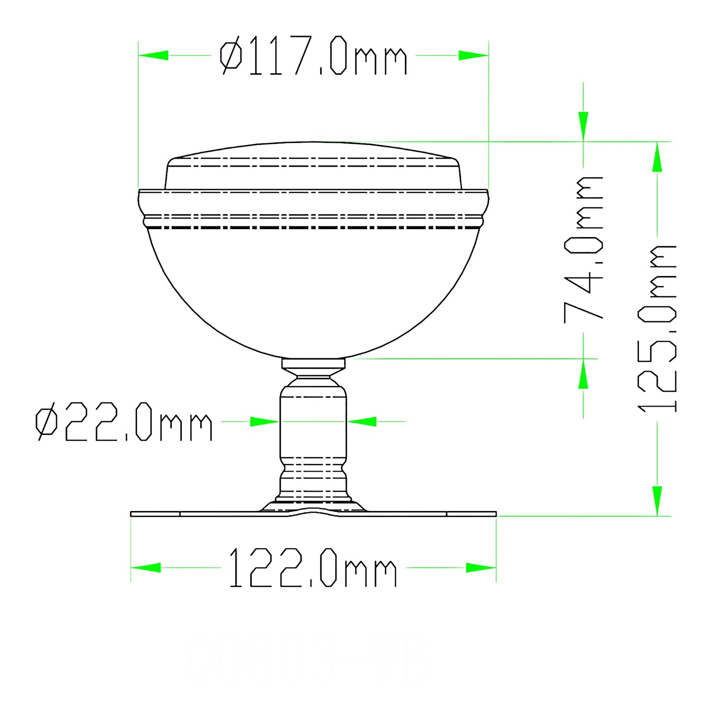 Pactrade Marine Boat Spreader Light Replacement Bright 55W 12V Swivel Mounting Halogen