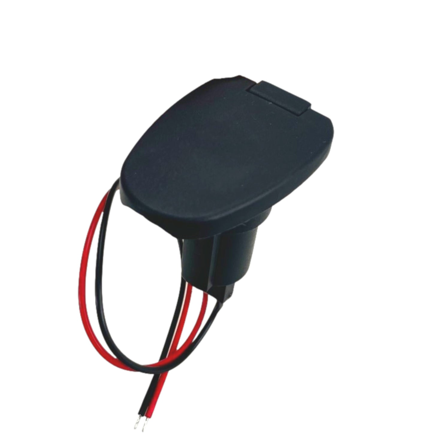 Pactrade Marine Boat 2-Prong Nylon Navigation Stern Light Pole Base Black Cover Socket Plug-in 3/4" Pole Flag Pole (Oval - 15 Degrees)