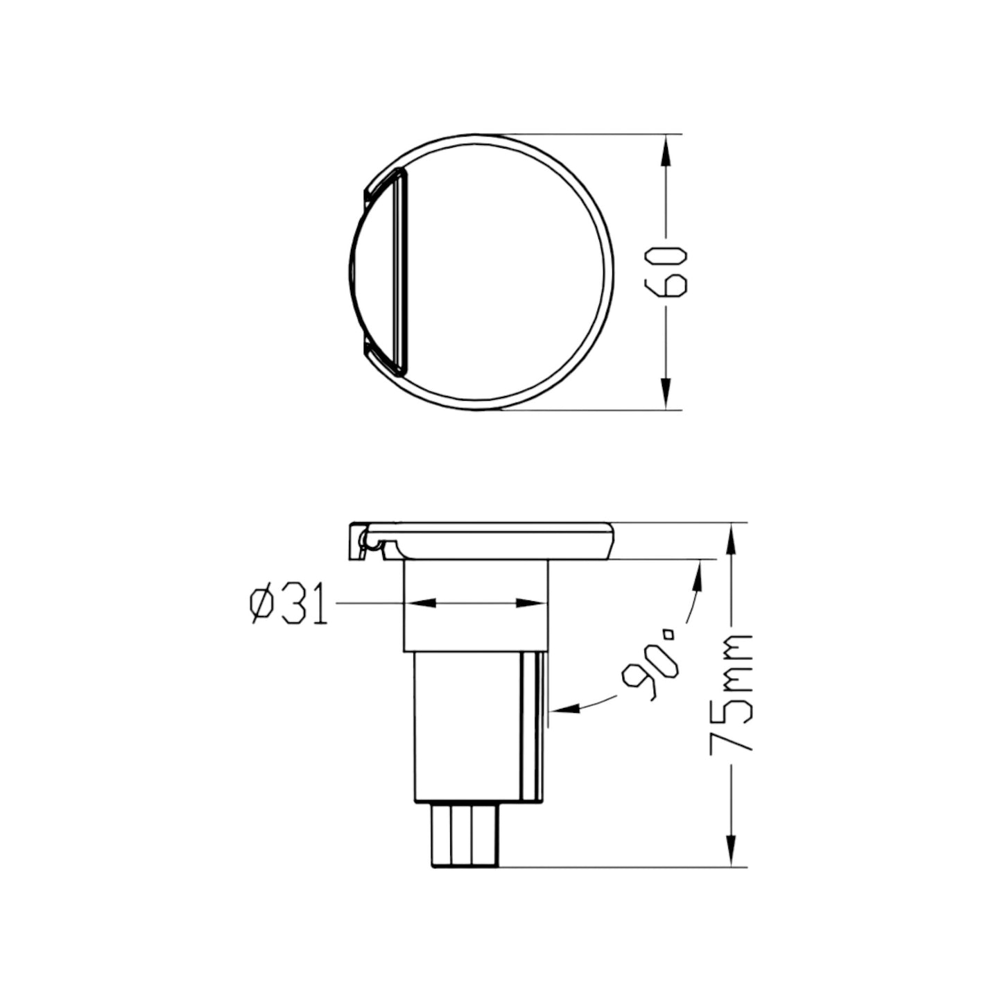 Pactrade Marine Boat 2-Prong Nylon Navigation Stern Light Pole Base Black Cover Socket Plug-in 3/4" Pole Flag Pole (Round - 90 Degrees)