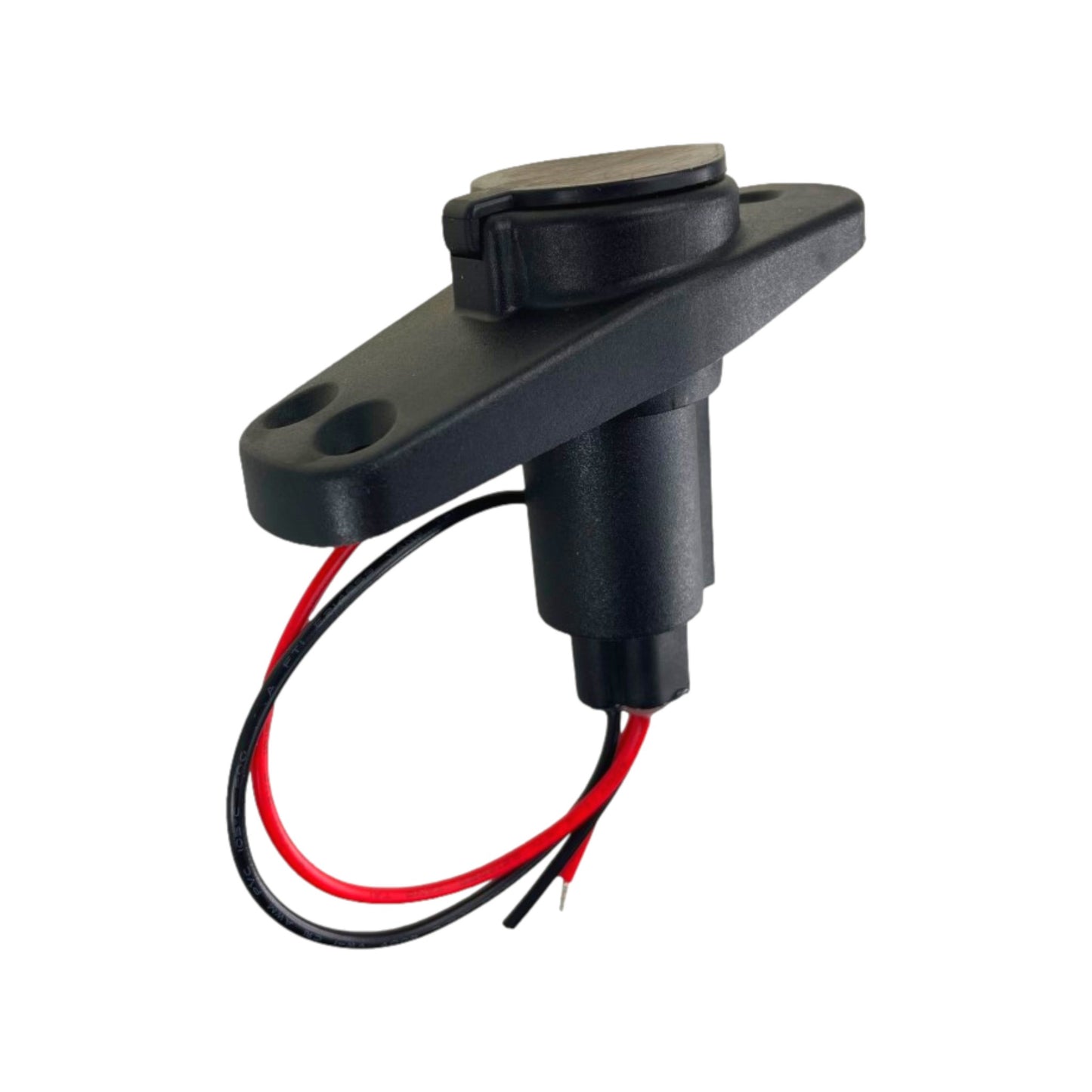 Pactrade Marine Boat 2-Prong Nylon Navigation Stern Light Pole Base Black Cover Socket Plug-in 3/4" Pole Flag Pole (Oval - 15 Degrees)