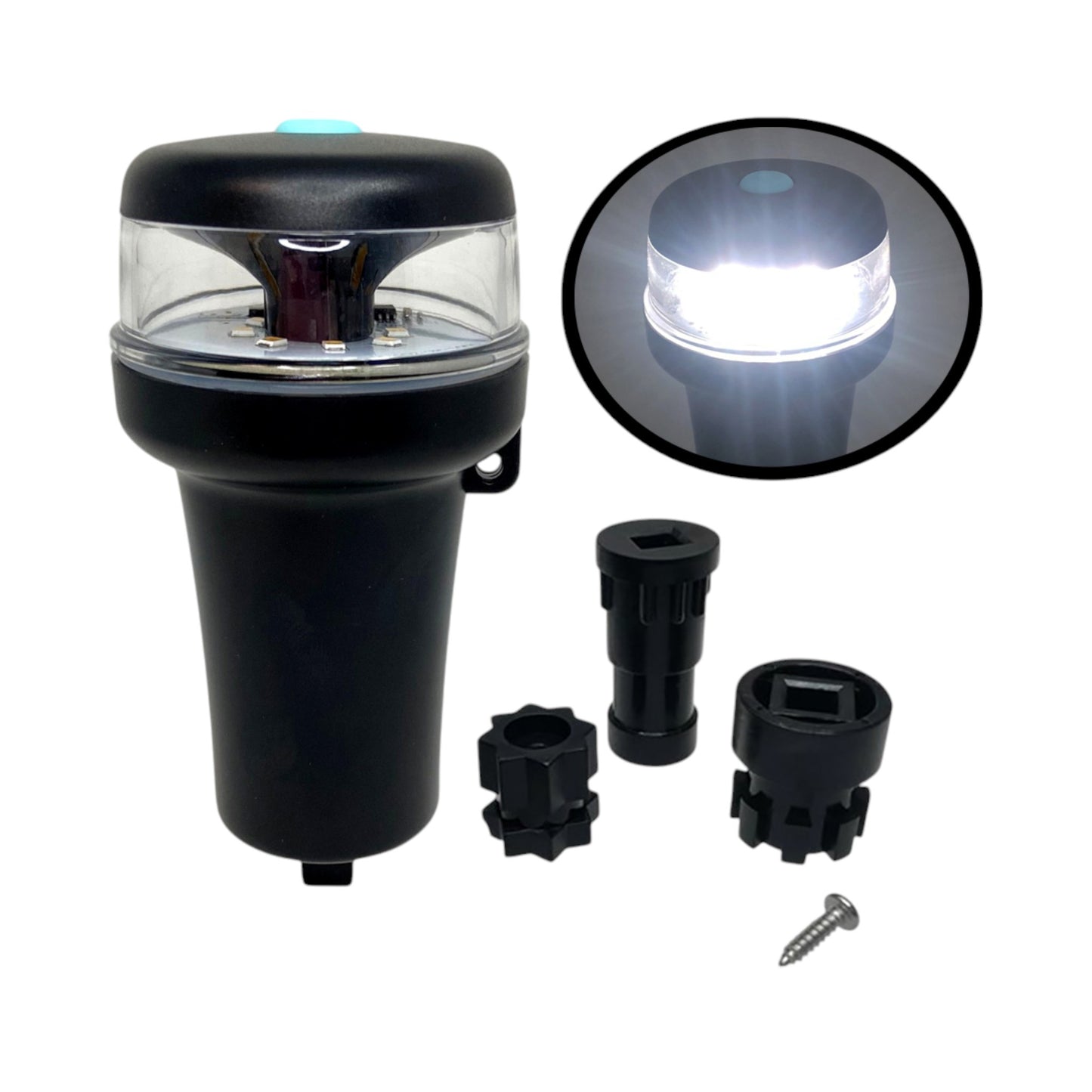 Pactrade Marine Boat LED Portable 3A Battery White All Round Navigation Light
