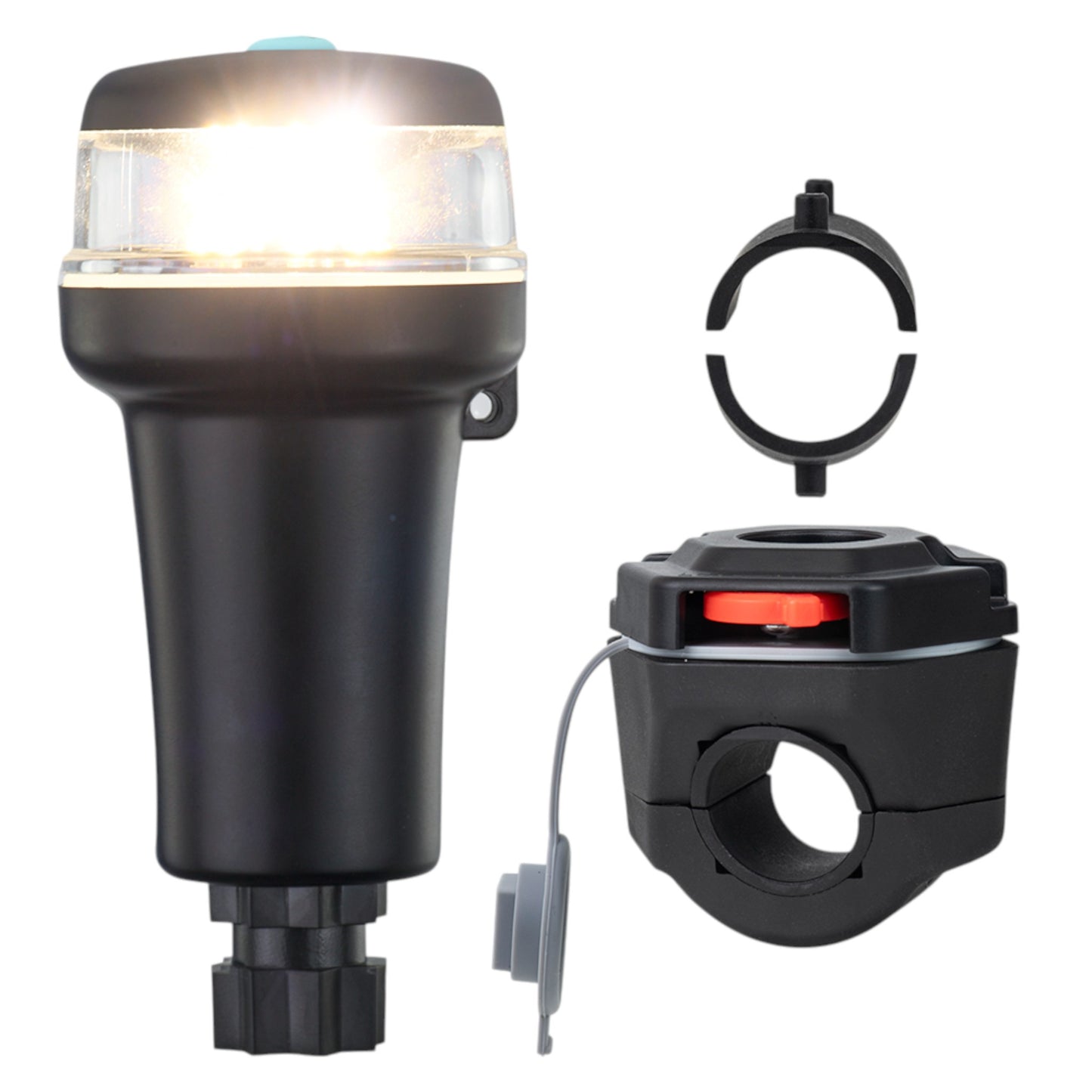 Pactrade Marine Navigation Lights for Boats LED - White Battery Powered Nav Lights for Boats - Rail Mount, Fixed Base, 2-Mode Operation - 1NM Waterproof