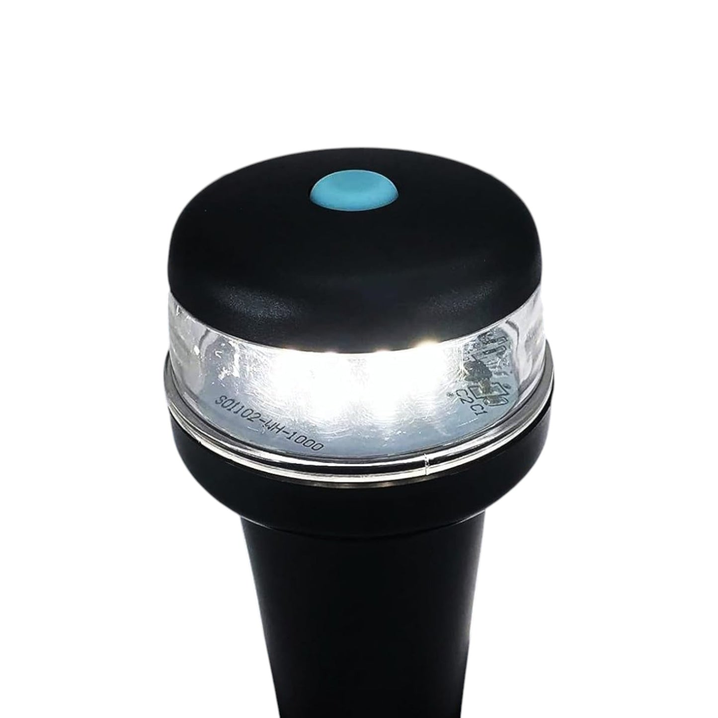 Pactrade Marine Navigation Lights for Boats LED - White Battery Powered Nav Lights for Boats - Rail Mount, Swivel Base, 2-Mode Operation - 1NM Waterproof