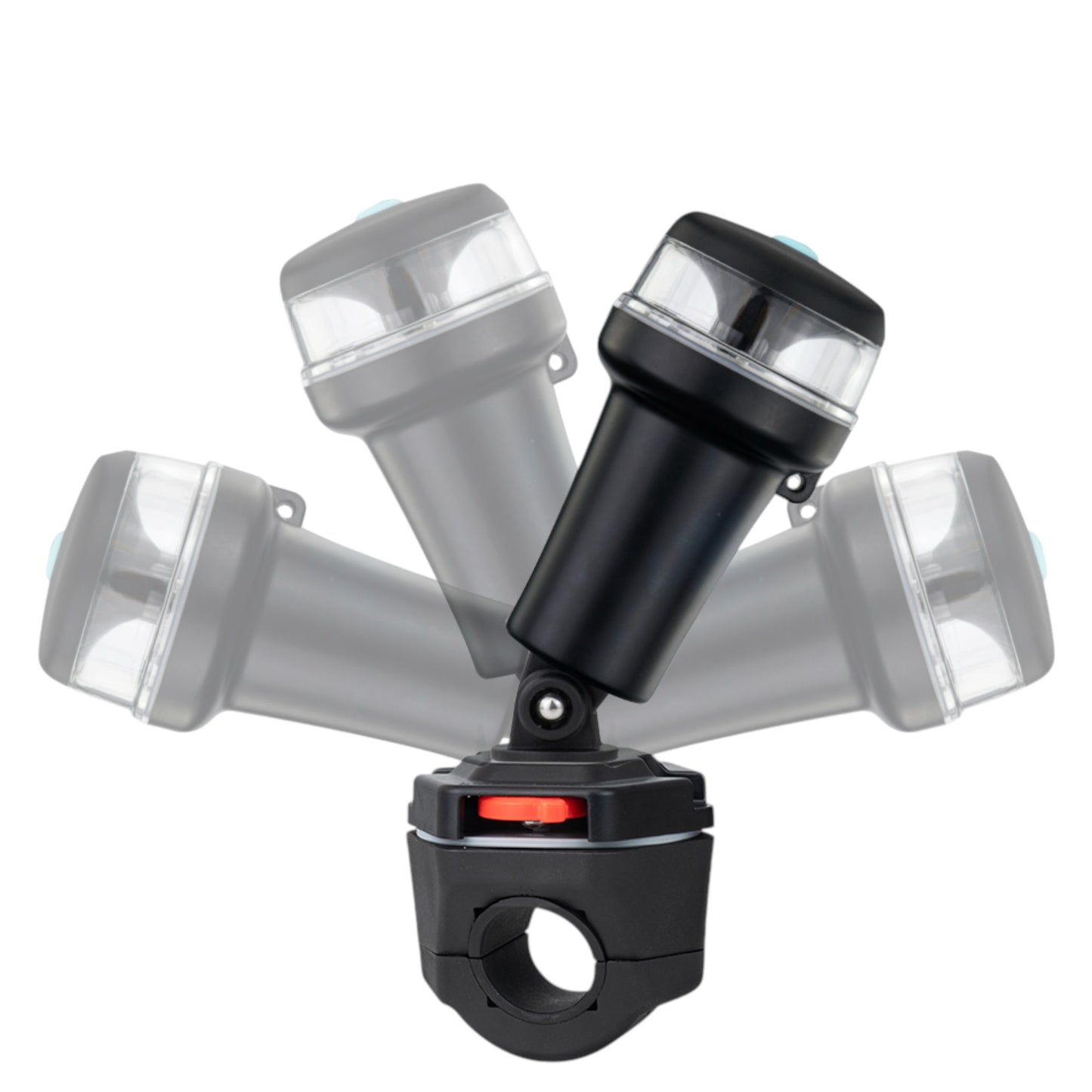 Pactrade Marine Navigation Lights for Boats LED - White Battery Powered Nav Lights for Boats - Rail Mount, Swivel Base, 2-Mode Operation - 1NM Waterproof