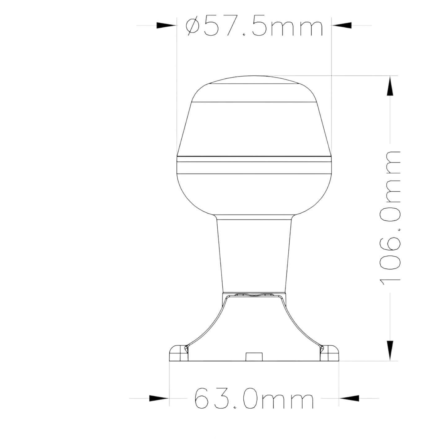 Pactrade Marine 4 1/4'' All-Round White LED Stern Anchor Light S.S. Pole 36LM