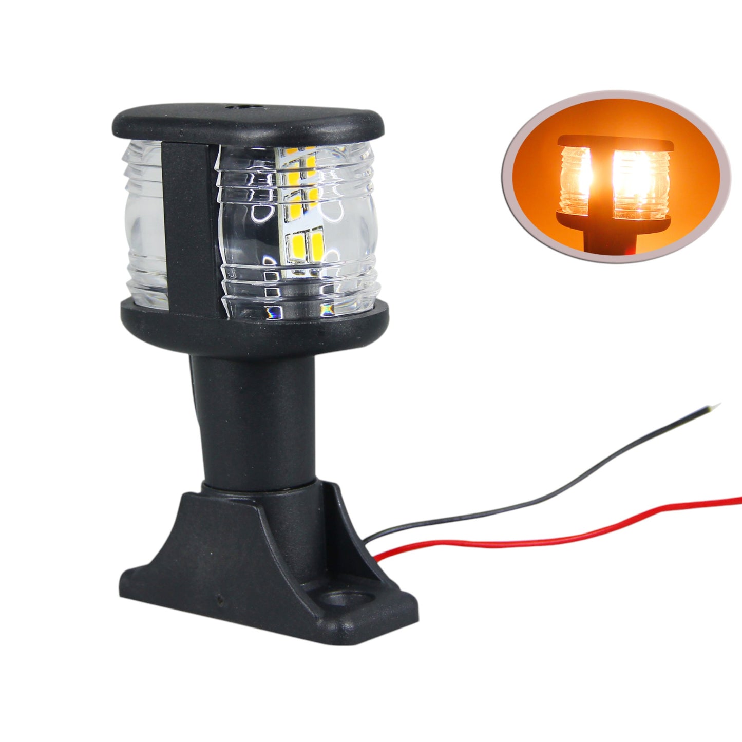 Pactrade Marine Boat Pontoon 3 7/8" Anchor Stern Masthead Light 2 LED Bulb 12 V