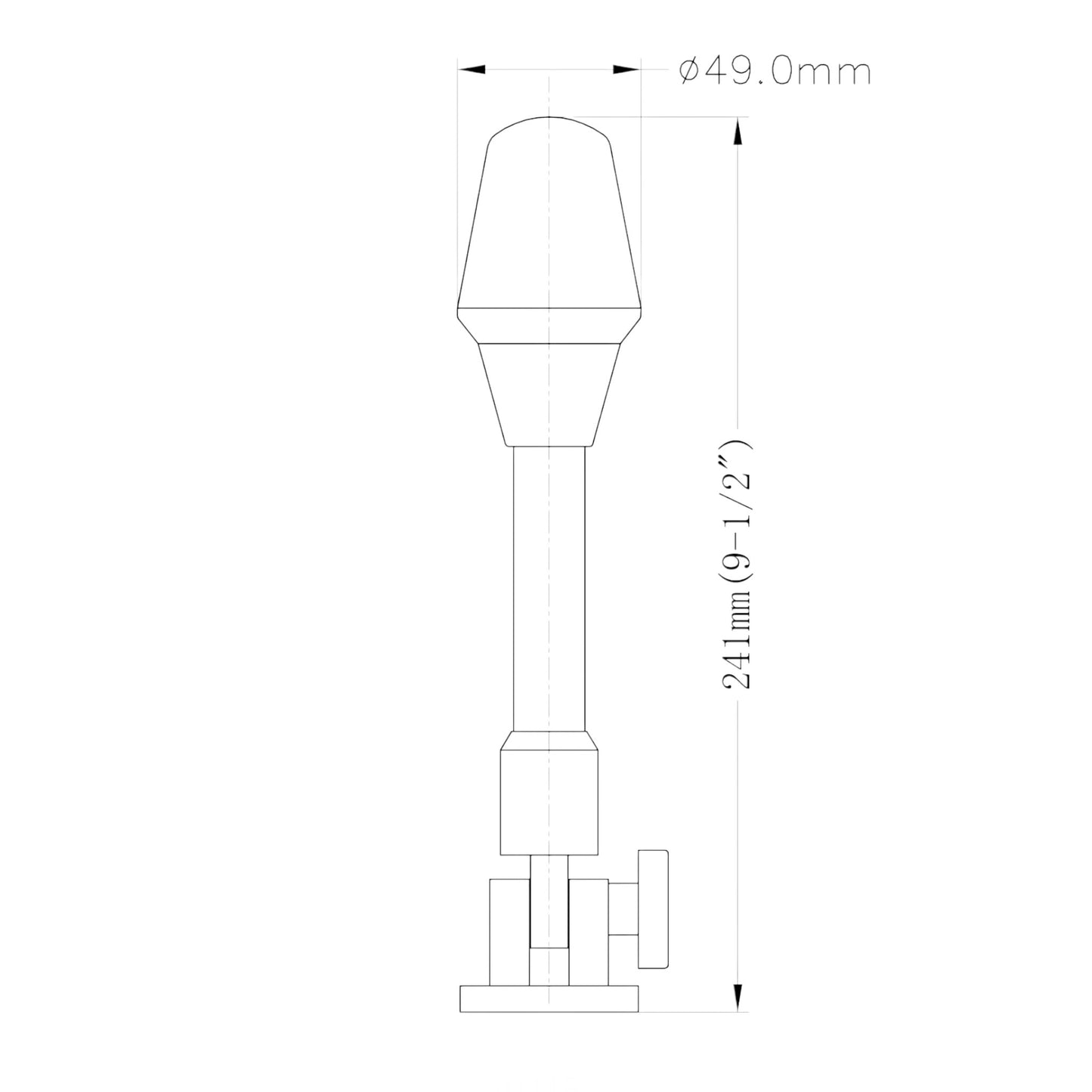 Pactrade Marine 12V Marine Boat Yacht Pontoon Navigation Anchor Light 360 Degrees All Around White Color Splashproof Black Housing
