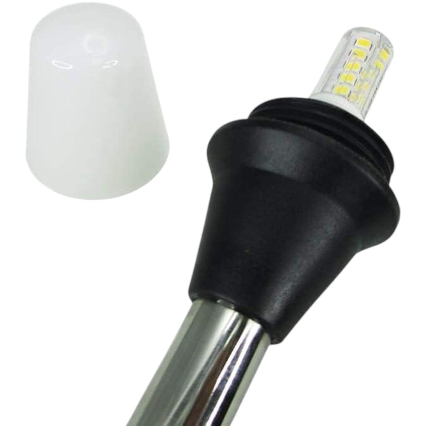Pactrade Marine 12V Marine Boat Yacht Pontoon Navigation Anchor Light 360 Degrees All Around White Color Splashproof Black Housing