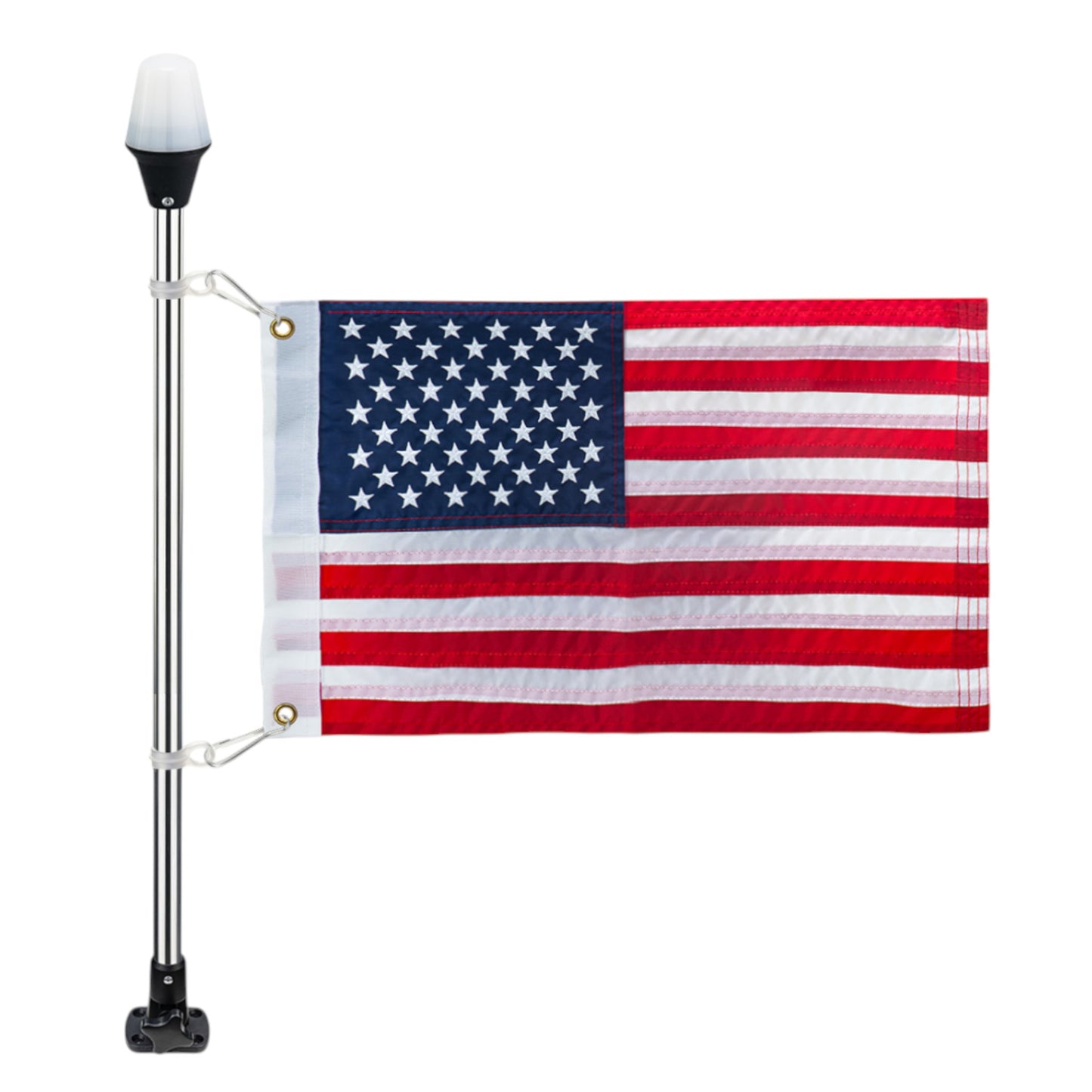 Pactrade Marine Navigation Lights for Boats LED - 24-Inch White LED Folding Stern Lights for Boats with American Flag 12x18 Inches (193 LM, 2 NM) | Boat Navigation Lights, American Flags for Boats