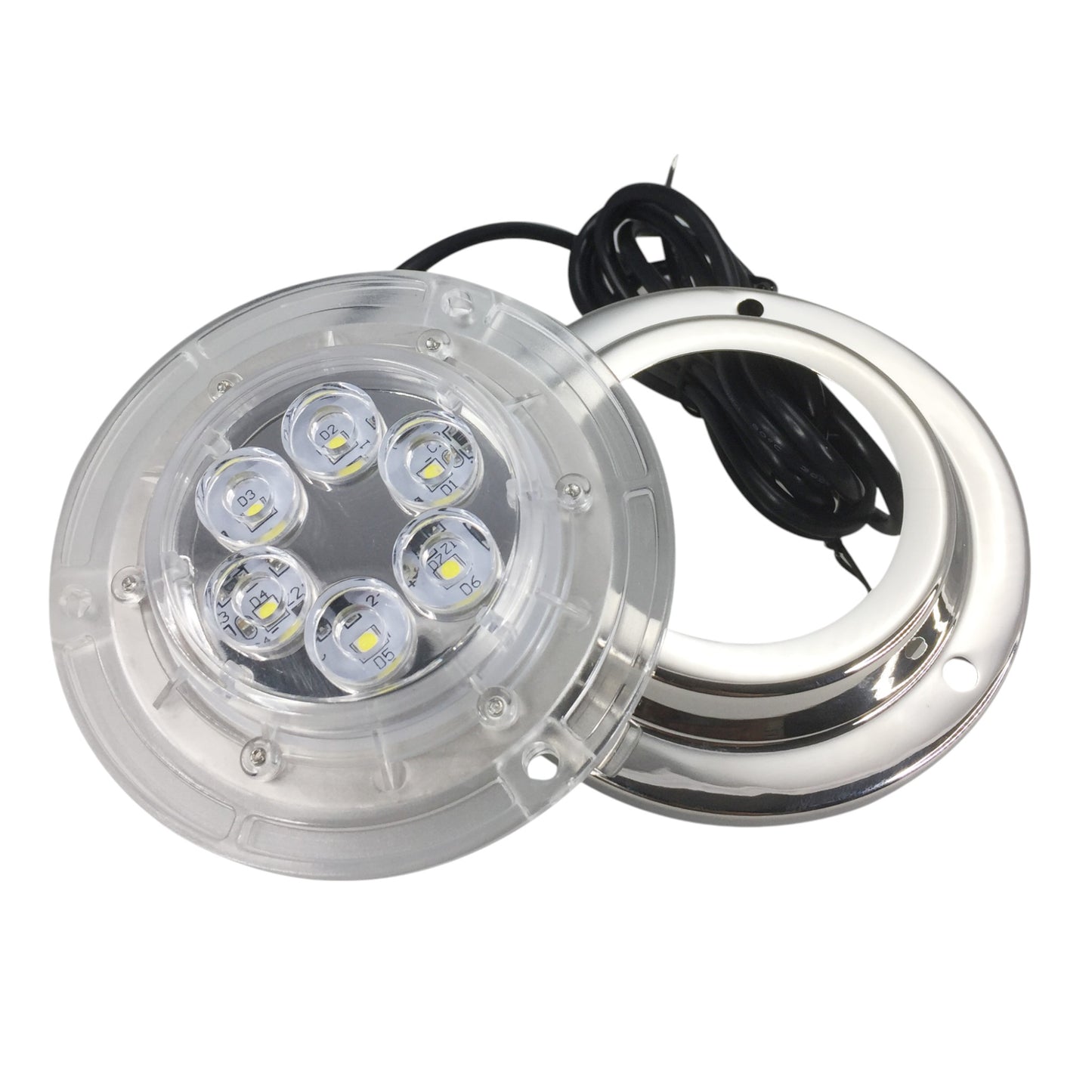Pactrade Marine Boat Pontoon SS316 2W x 6 LED Blue Underwater Light 10-30V IP 68