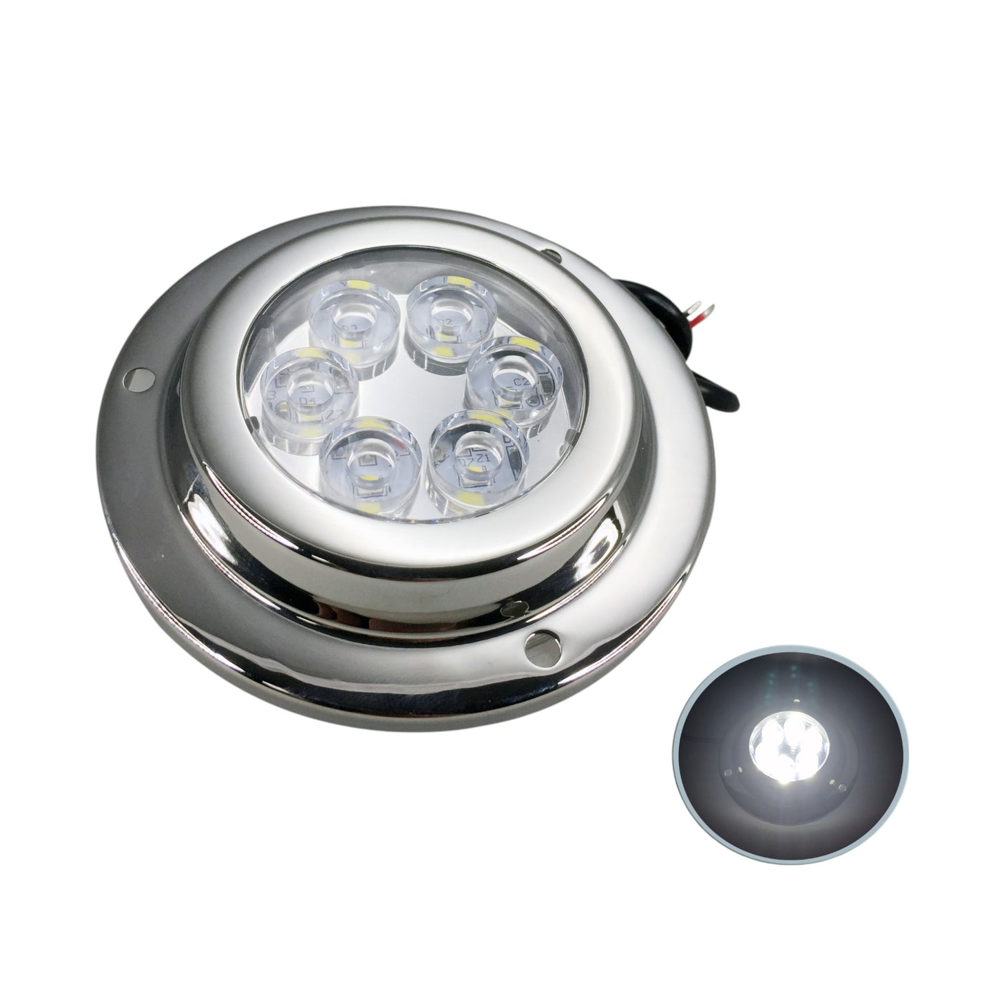 Pactrade Marine Boat SS316 LED White 6 x 2 W Underwater Light 10-30V IP 68