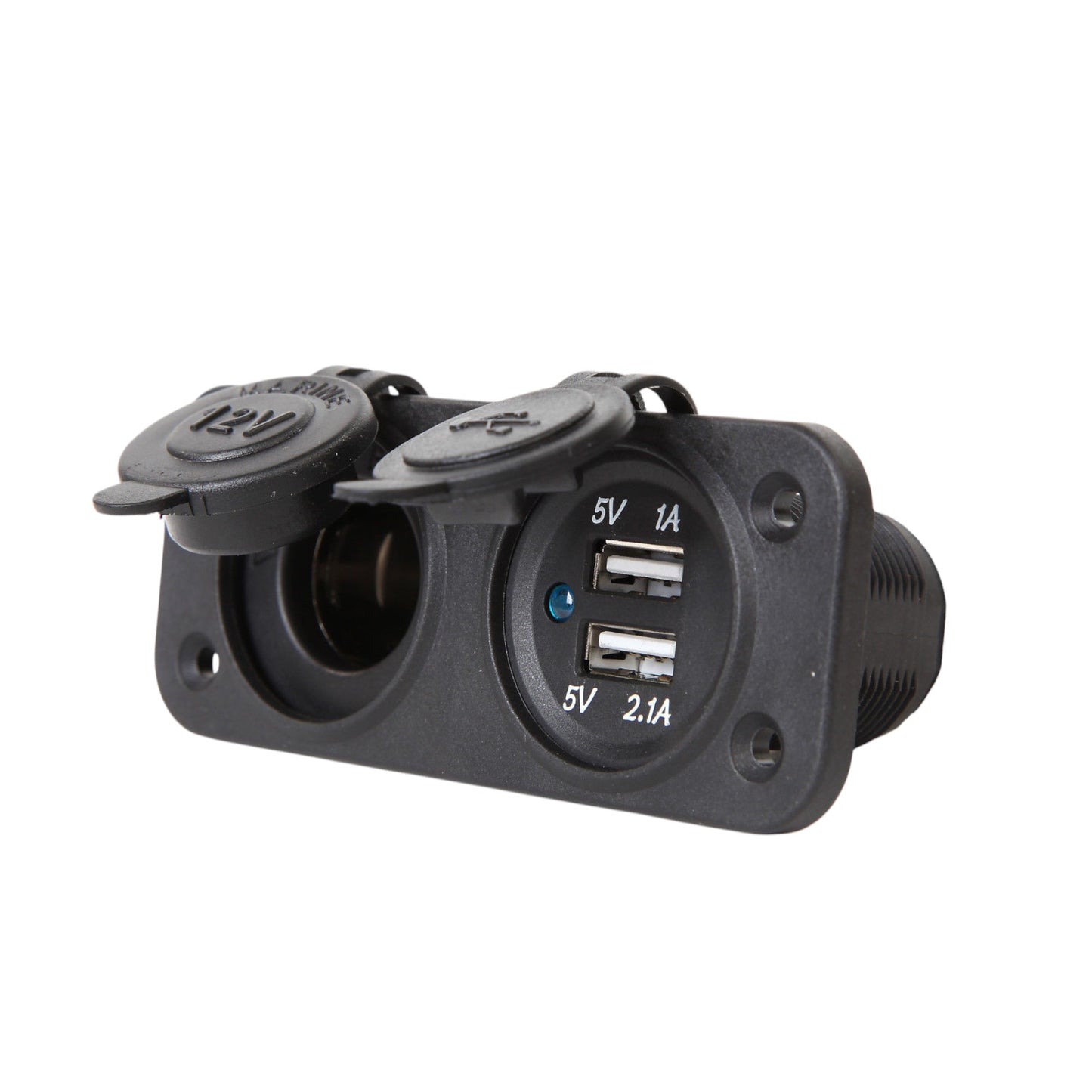 Pactrade Marine RV Trailer Auto Waterproof Dual USB Socket Charger Cigarette Socket Panel