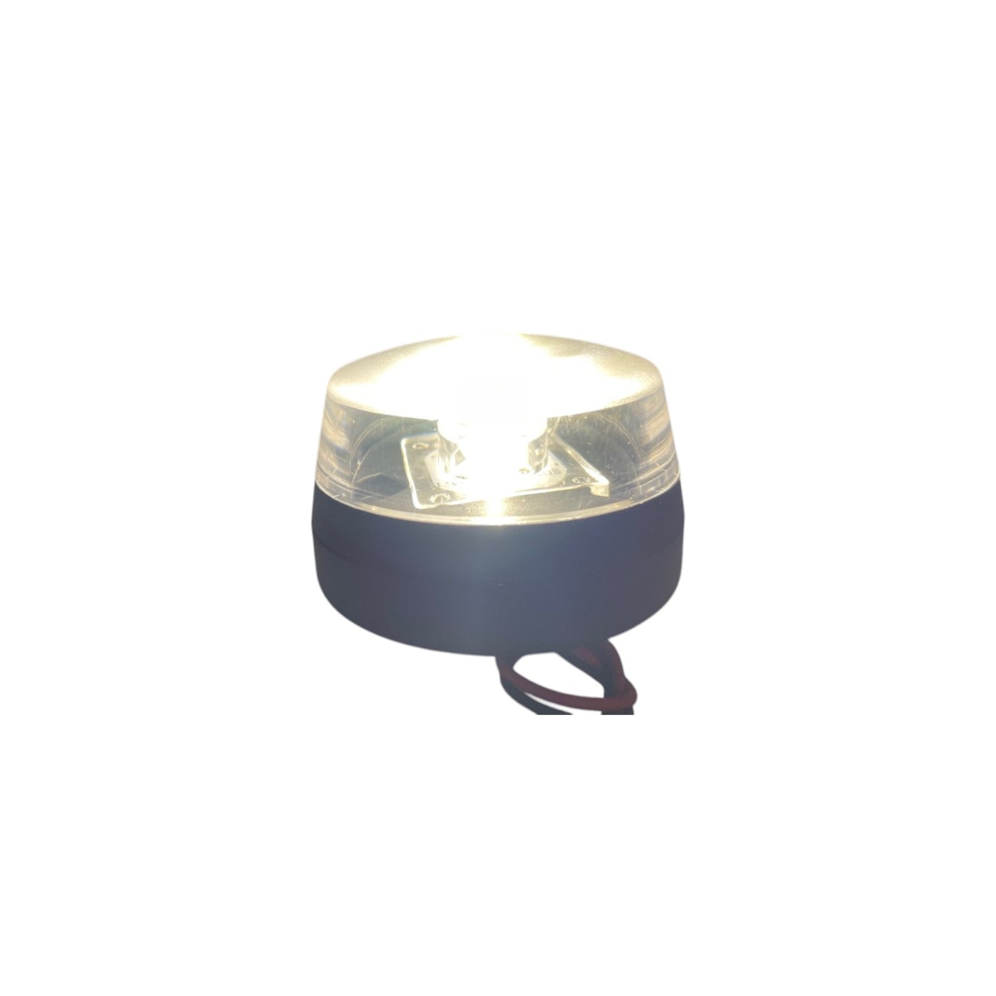 Pactrade Marine Boat Wake Tower LED Anchor All Round Navigation Light Nature White PC Plastic Housing Black 120 Degrees Beam Angle Surface Mount 2-1/4" Diameter 1-5/8" Height