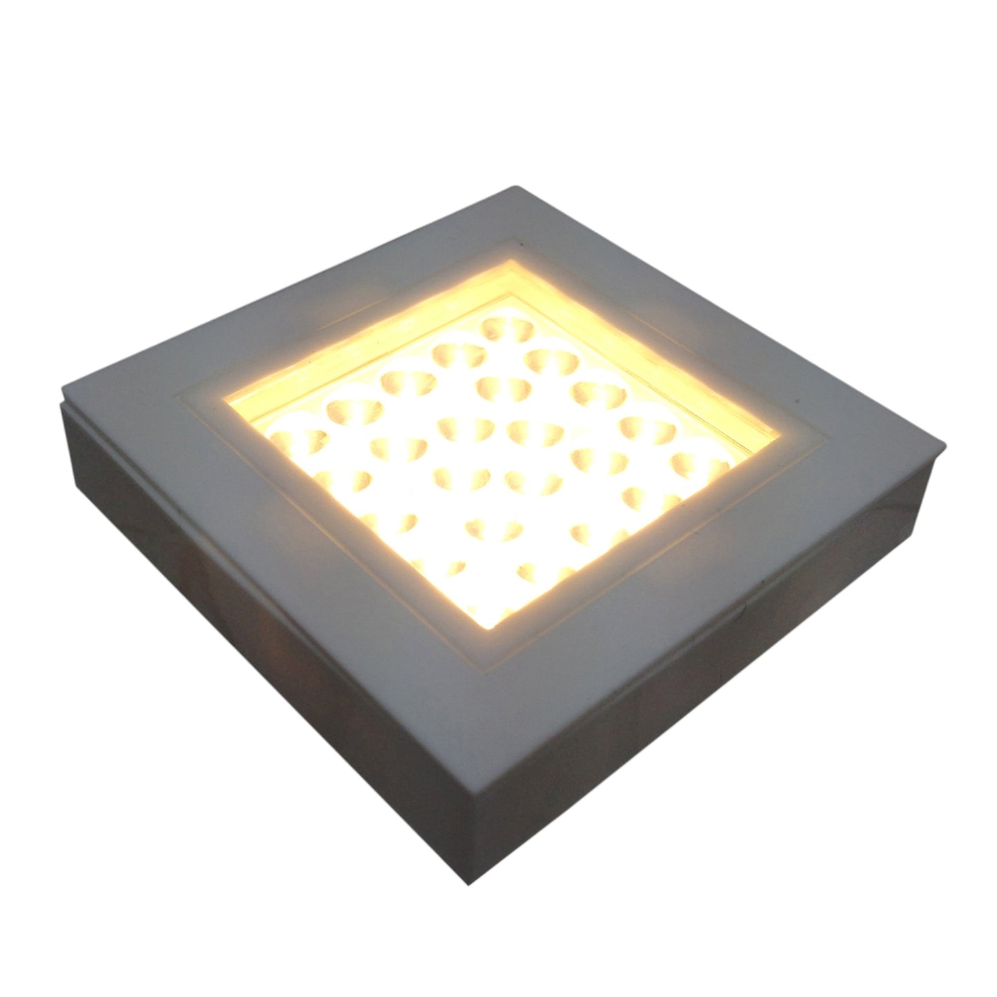 Pactrade Marine Boat LED Square Ceiling Light IP44 Waterproof Surface Mount 24 SMD, White