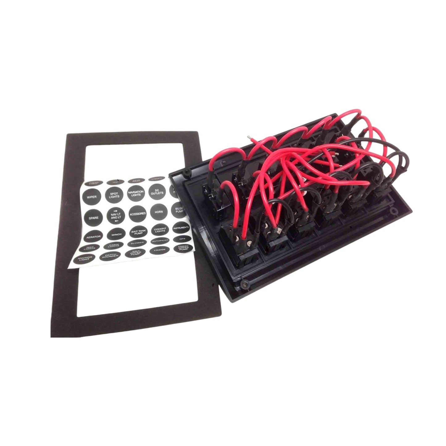 Pactrade Marine Boat 6 Gang Splashproof Switch Panel ODM Circuit Breaker with Caps