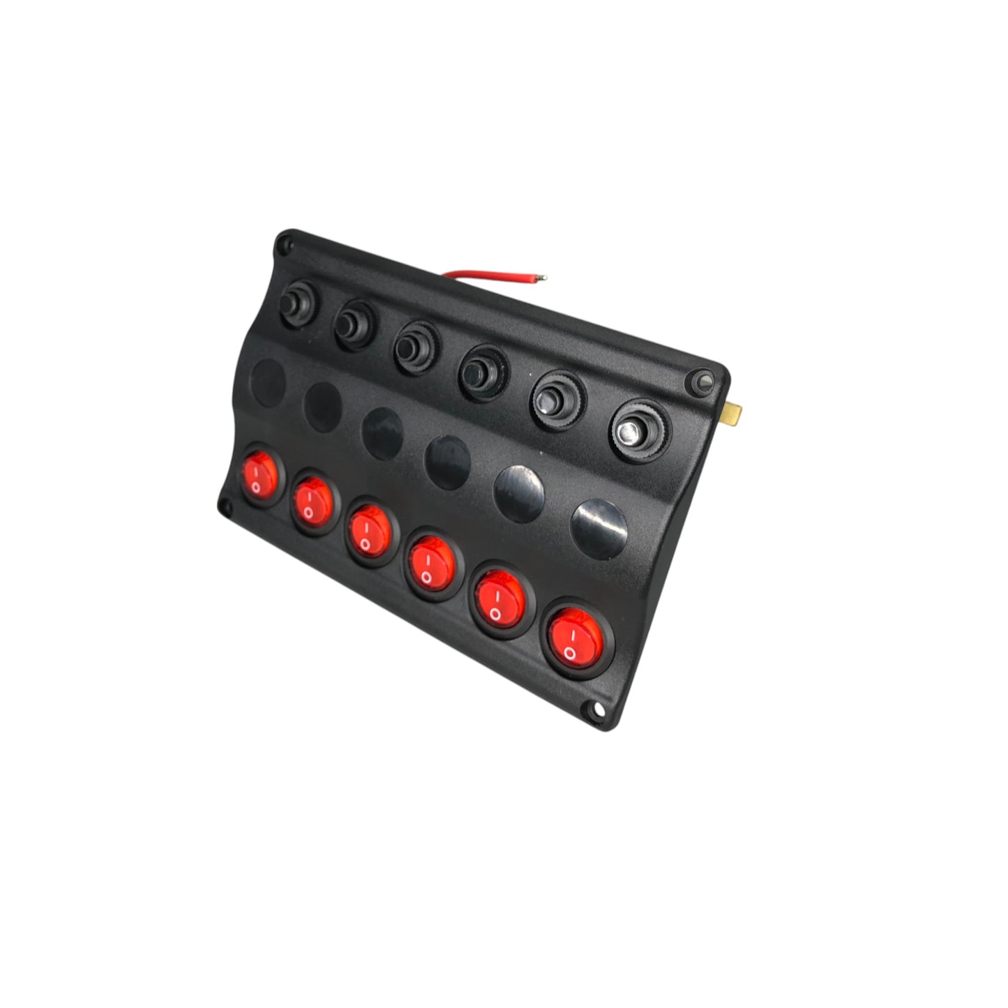 Pactrade Marine Boat Switch Panel 6 Gang LED Switches & Circuit Breaker Wave Design