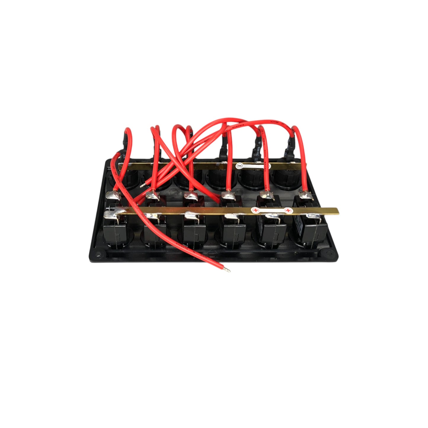 Pactrade Marine Boat Switch Panel 6 Gang LED Switches & Circuit Breaker Wave Design