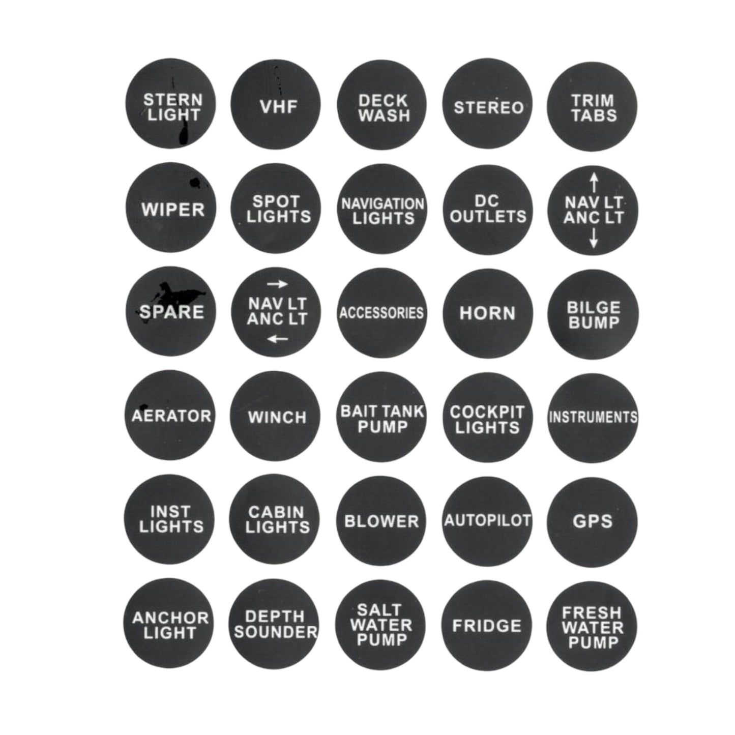 Pactrade Marine Boat Switch Panel 6 Gang LED Switches & Circuit Breaker Wave Design