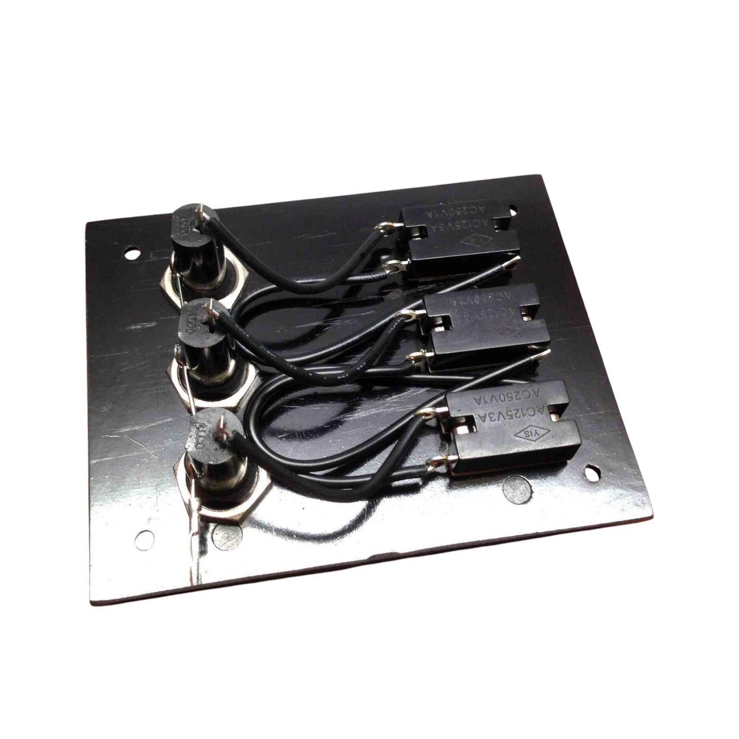 Pactrade Marine Boat 3 Gang Bakelite Plate Switch Panel with 5A Fuses Neoprene Toggle