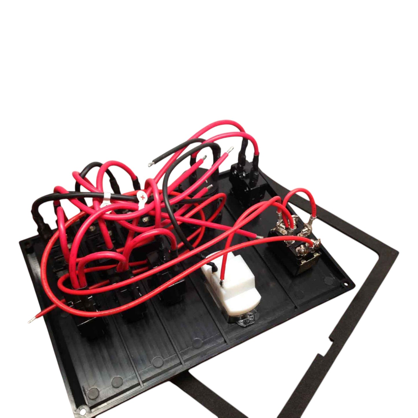 Pactrade Marine Boat Switch Panel 3 Gang with Plastic Socket & Voltmeter LED Indicators