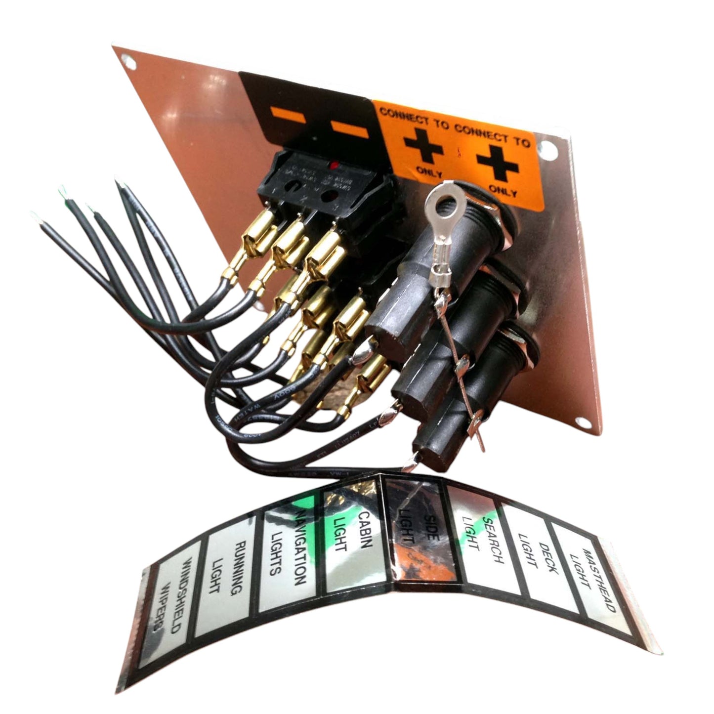 Pactrade Marine Boat Silver Aluminum Switch Plate LED indicator UL Approved Splashproof