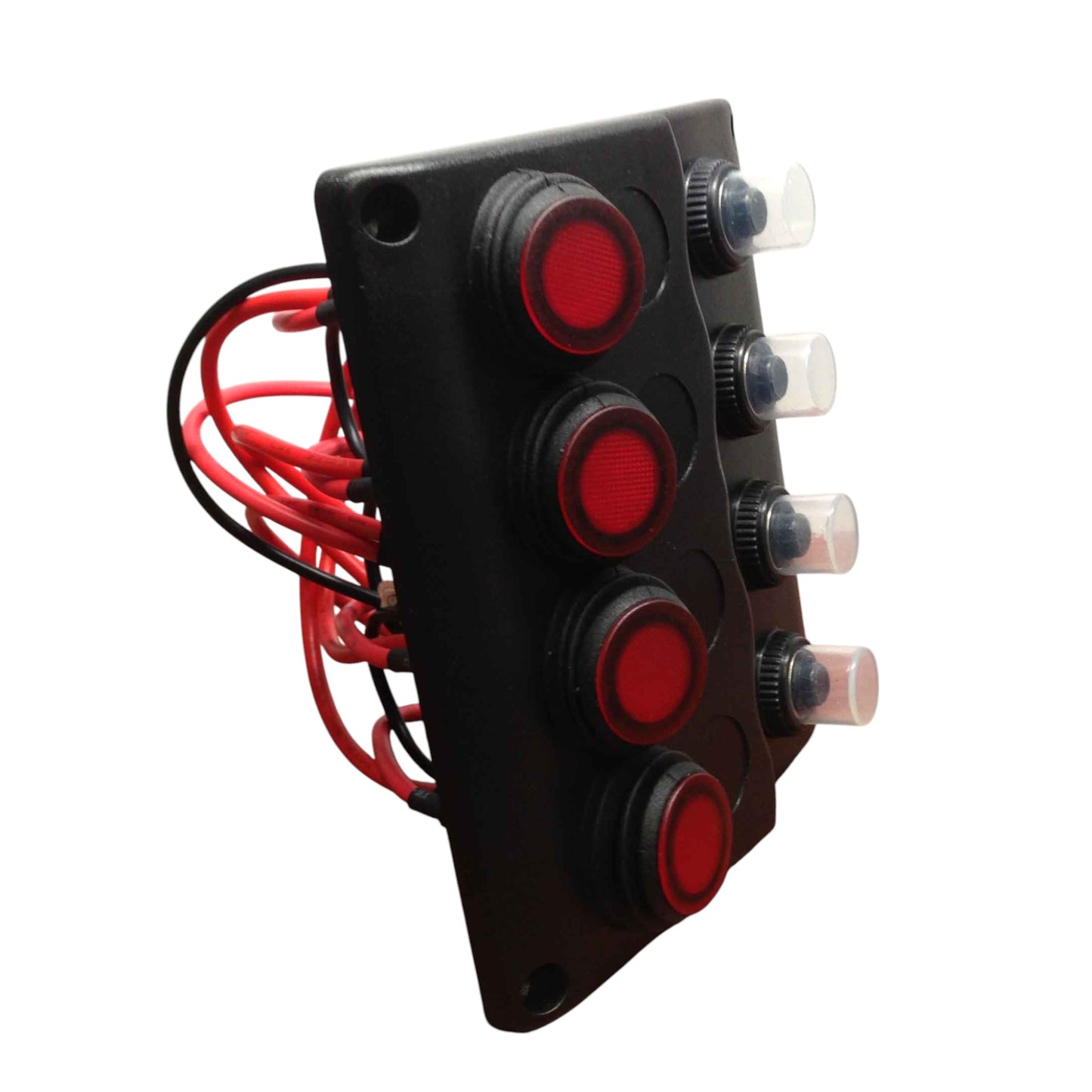 Pactrade Marine Boat IP65 Switch Panel 4 Gang No Fuse Circuit Breaker Wave Design