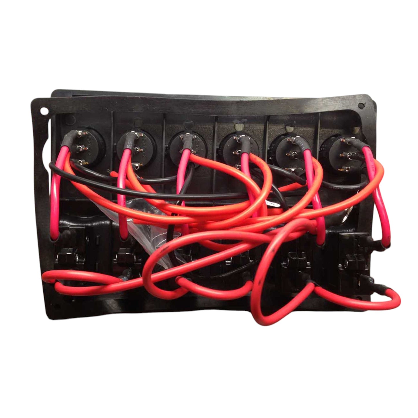 Pactrade Marine Boat IP65 Switch Panel 6 Gang No Fuse Circuit Breaker Wave Design