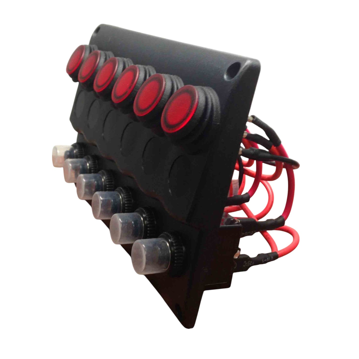 Pactrade Marine Boat IP65 Switch Panel 6 Gang No Fuse Circuit Breaker Wave Design
