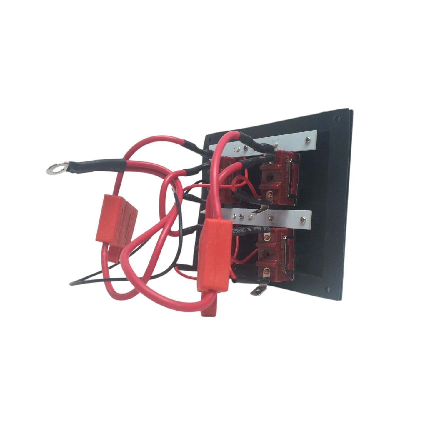 Pactrade Marine LED Waterproof Switch Panel with Fuses 15A x 2 Neoprene Cap Switch x 4, Black