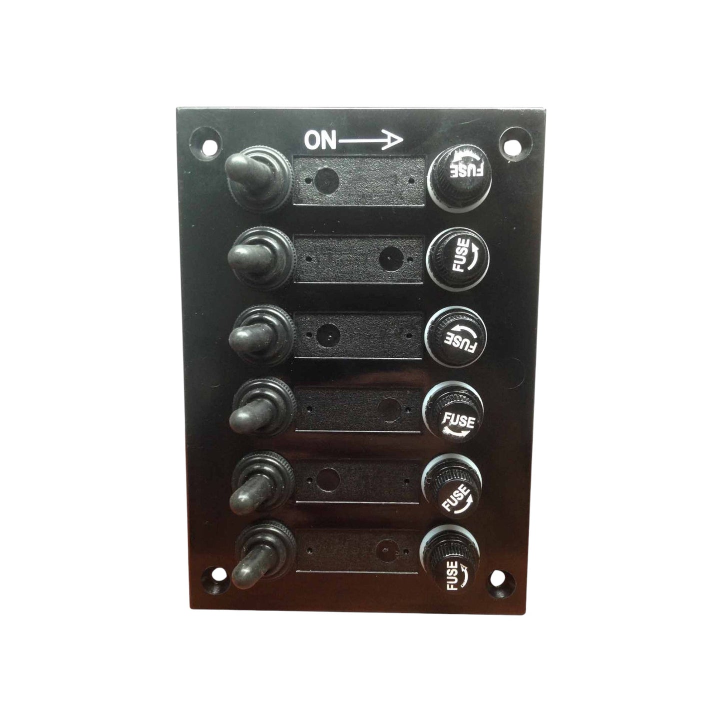 Pactrade Marine Boat 6 Gang Bakelite Plate Switch Panel with 5A Fuses Neoprene Toggle