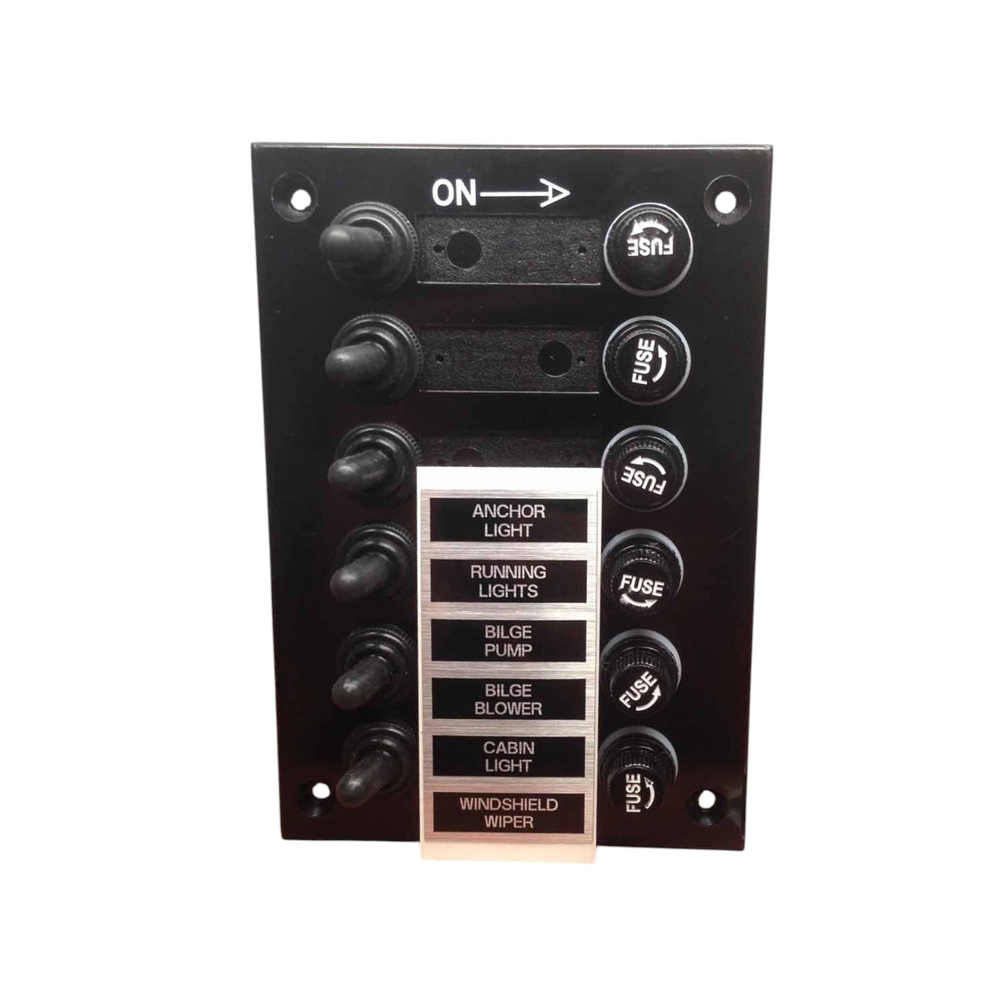 Pactrade Marine Boat 6 Gang Bakelite Plate Switch Panel with 5A Fuses Neoprene Toggle