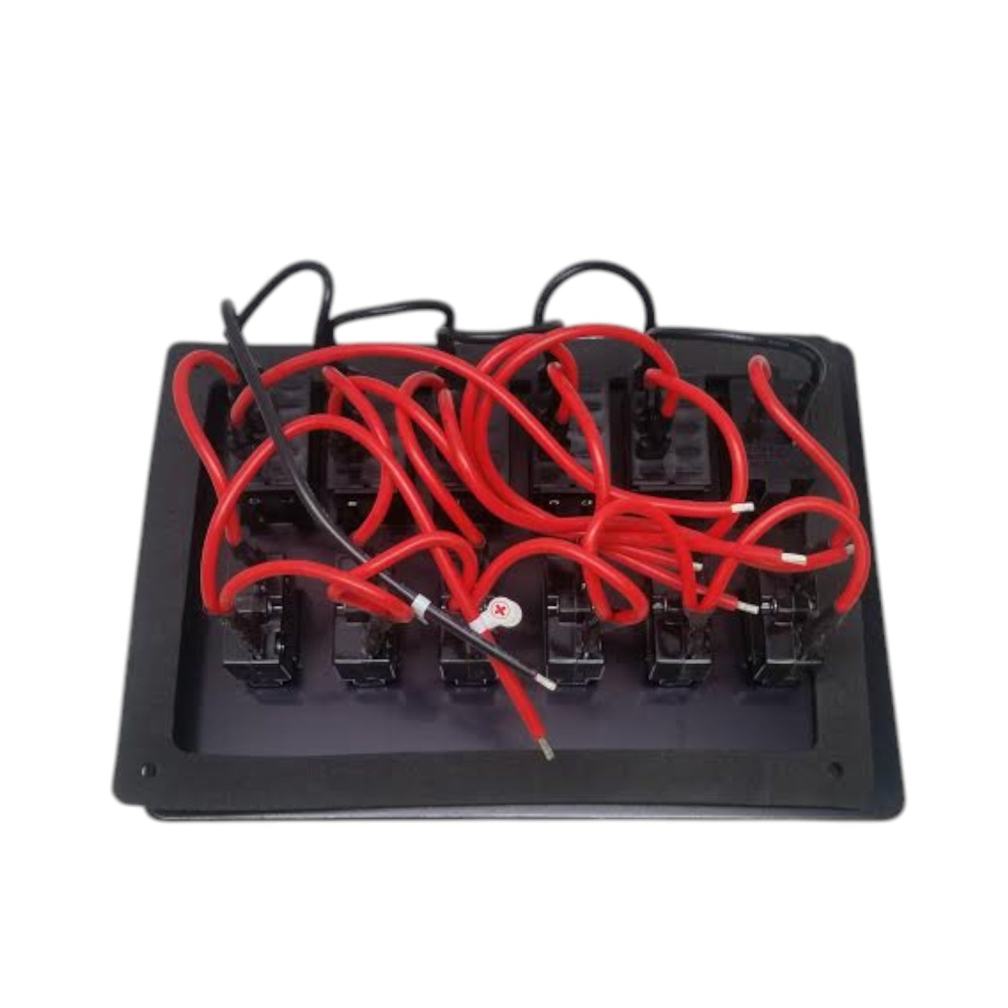 Pactrade Marine 6 Gang Waterproof Black Switch Panel With USB Charger 5x7.5"