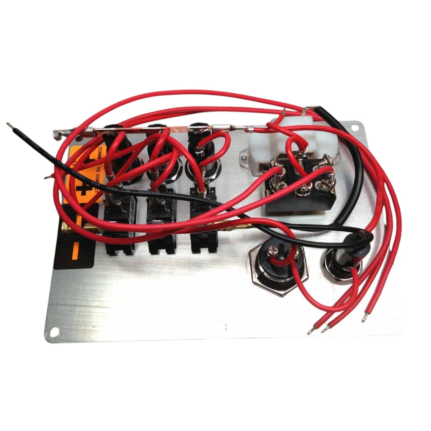 Pactrade Marine Boat Aluminum Switch Panel 3 Gang with Battery Tester & Horn Push Button