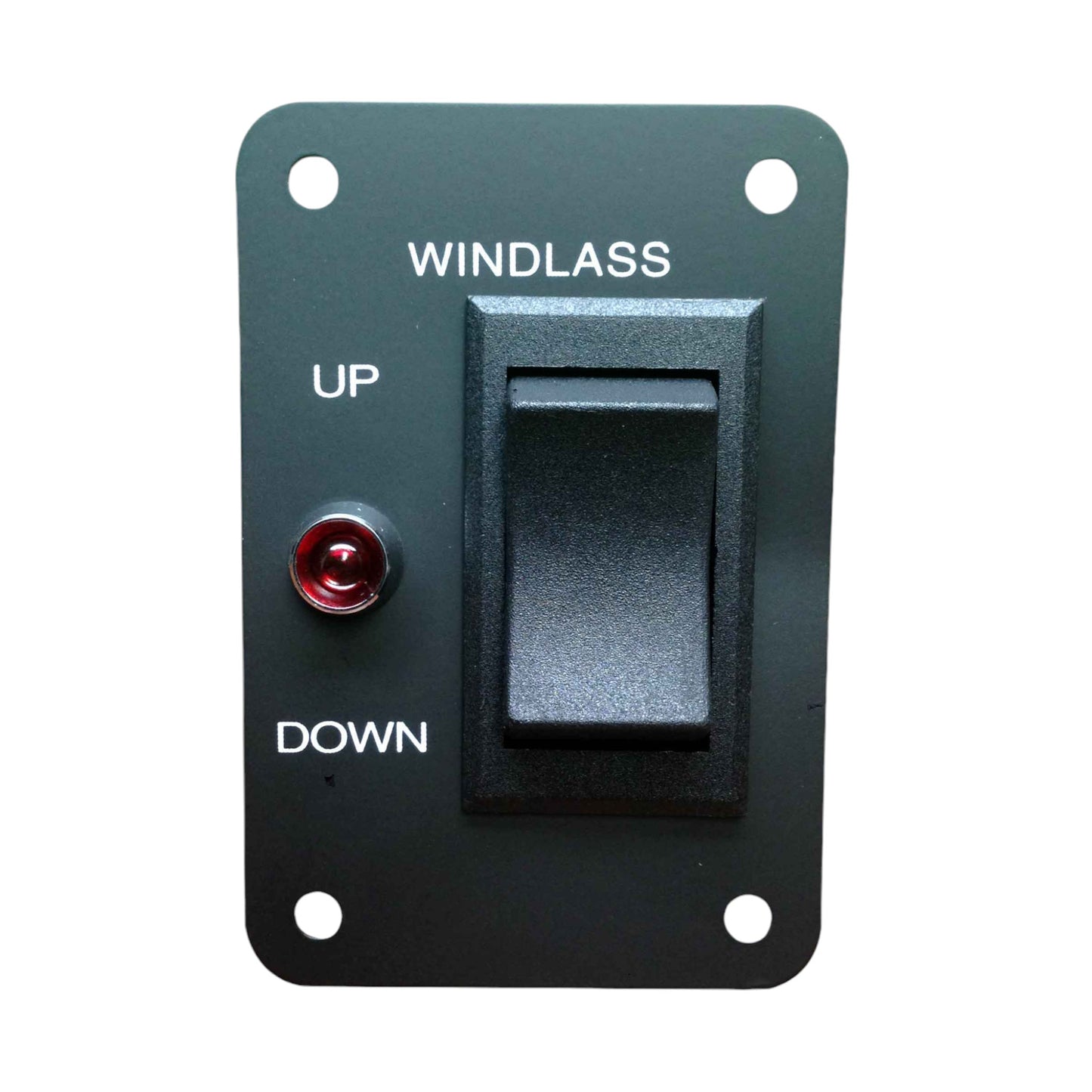 Pactrade Marine Boat Anchor Windlass Winch Switch Aluminum Plate 2 Way LED Light