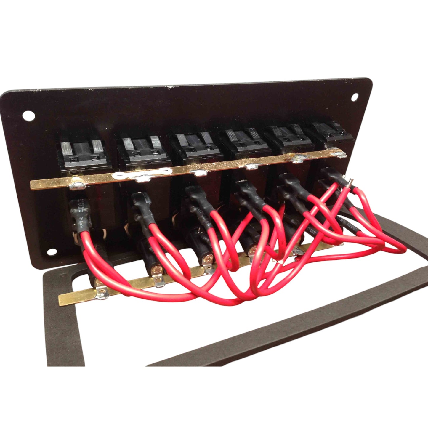 Pactrade Marine Boat 6 Gang Waterproof Horizontal Switch Panel Aluminum Plate 12VDC