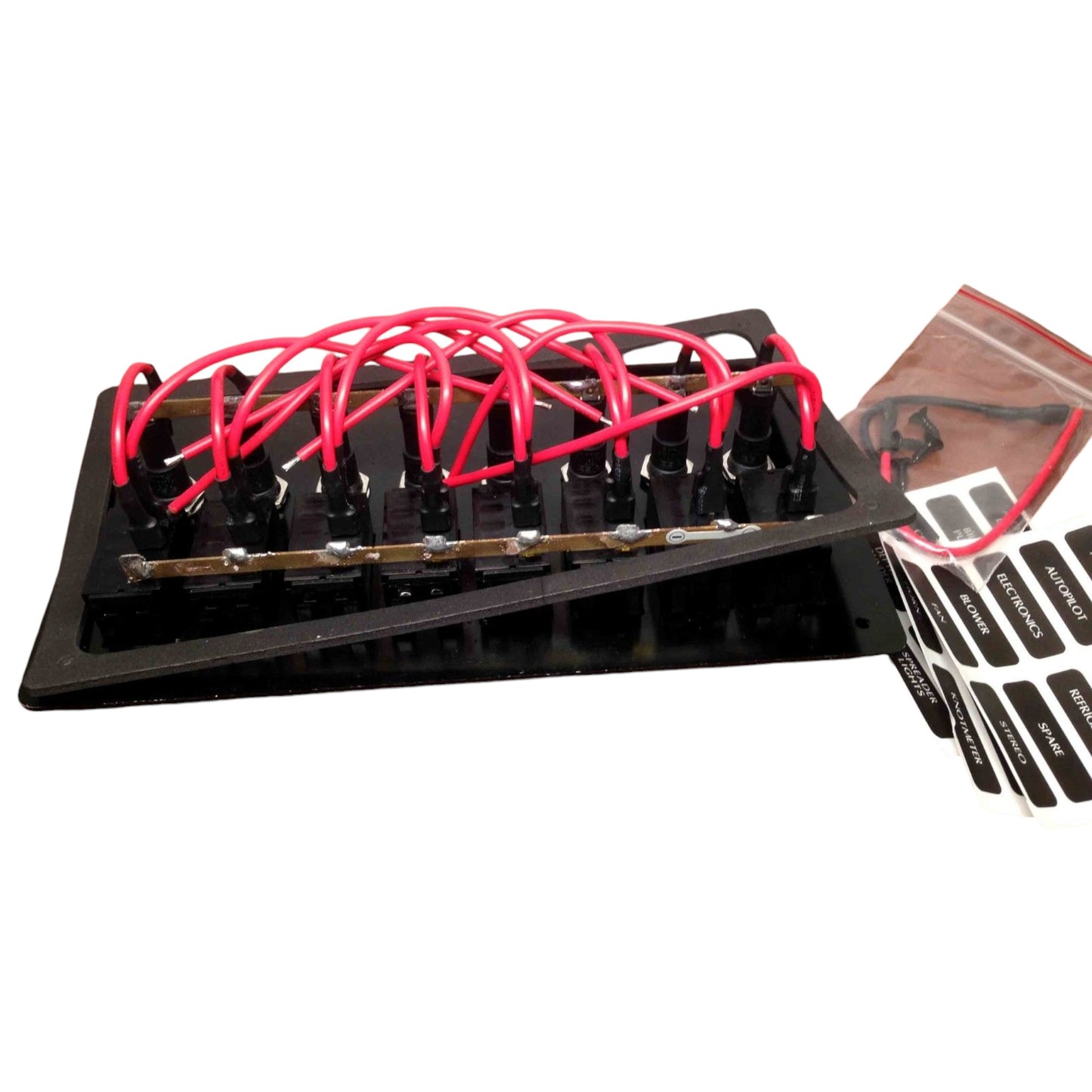 Pactrade Marine Boat 8 Gang Waterproof Vertical Switch Panel Aluminum Plate 12VDC