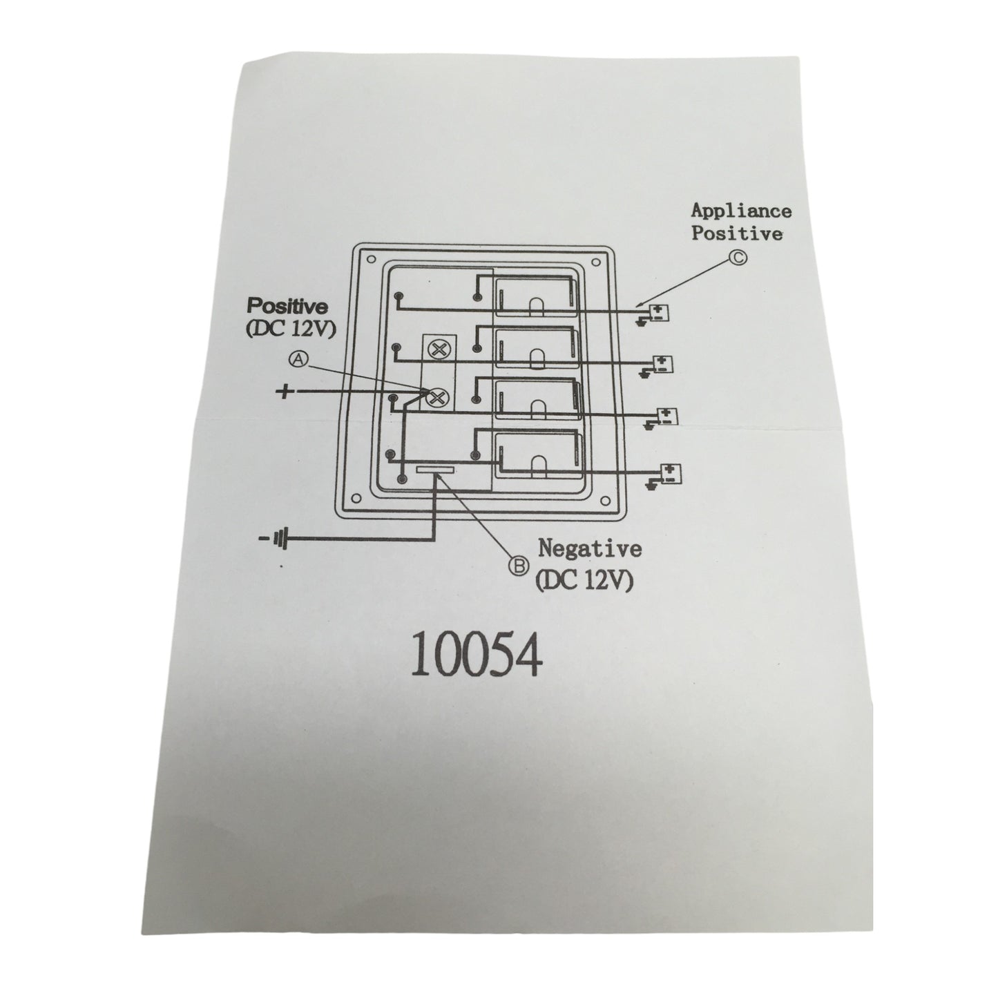 Pactrade Marine Boat 4 Gang Waterproof Switch Panel ABS 12V DC 3.8"X4.3"X1.4" UL Approved