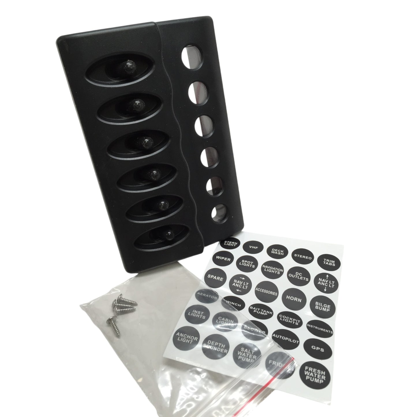 Pactrade Marine Boat 6 Gang Waterproof Switch Panel ABS 12V DC 3.8"X6"X1.4" UL Approved