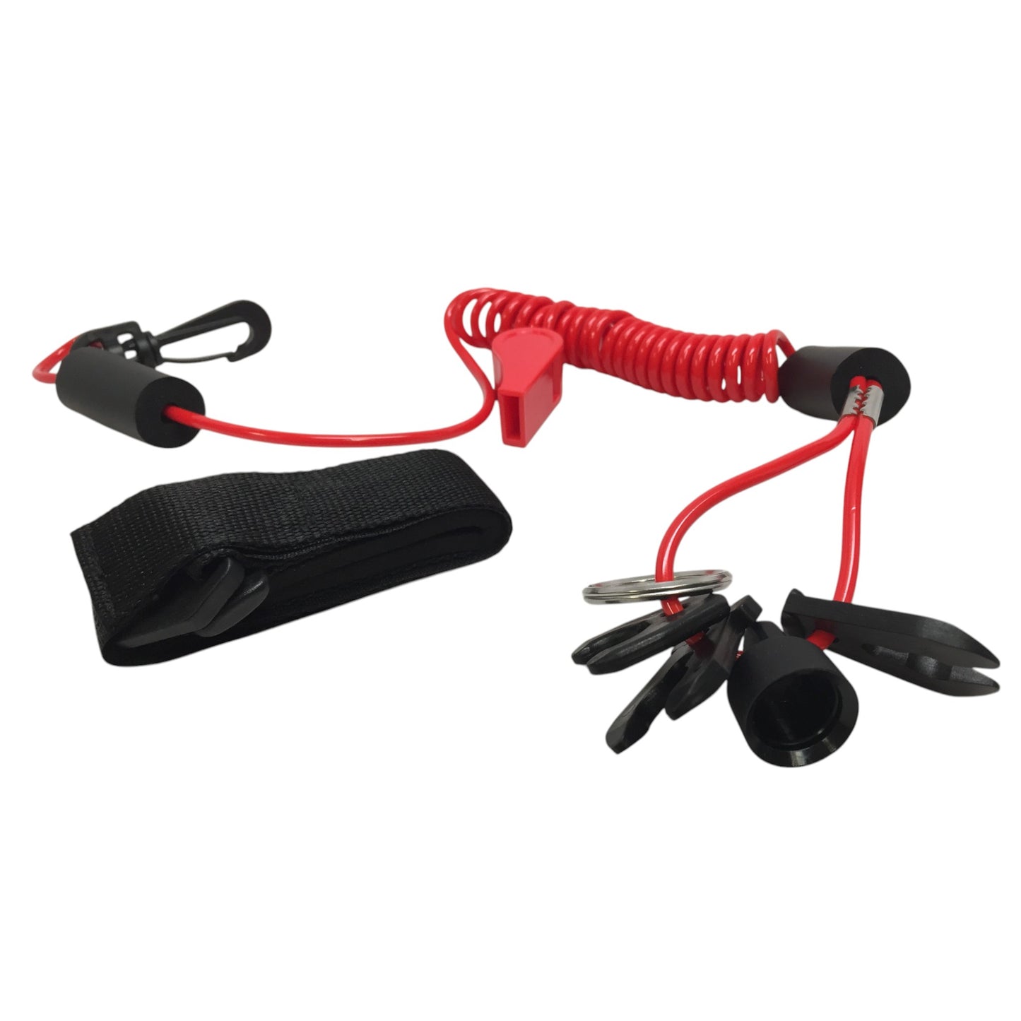 Pactrade Marine Boat Kill Switch Red Cap Rope Lanyard Safety Whistle 4 Keys Adhesive Belt