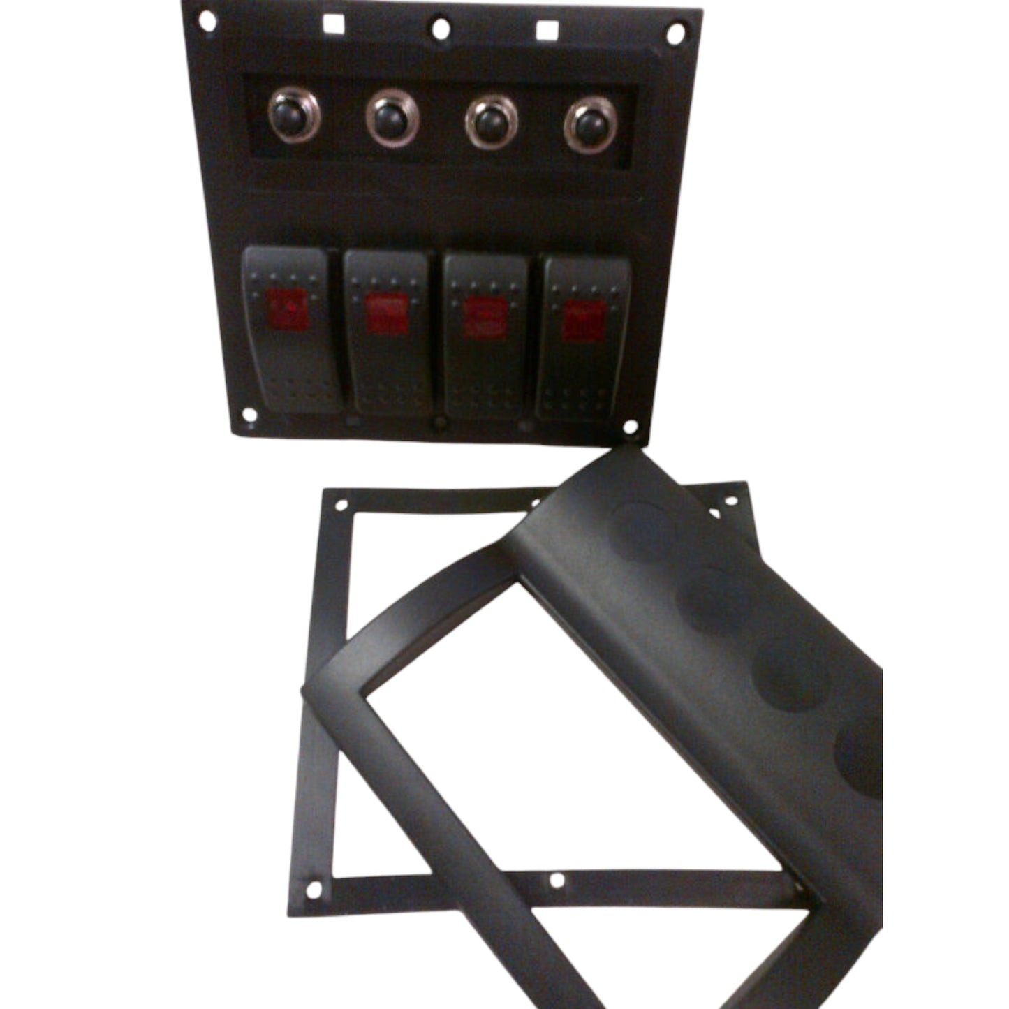Pactrade Marine Boat Splashproof Switch Panel 4 Gang with LED Rocker Circuit Breaker