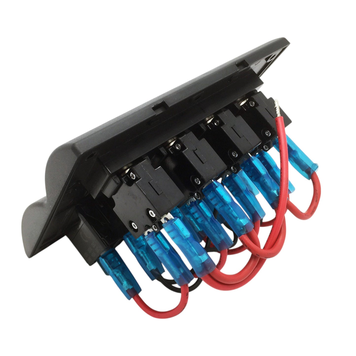 Pactrade Marine Boat Splashproof Switch Panel 4 Gang with LED Rocker Circuit Breaker