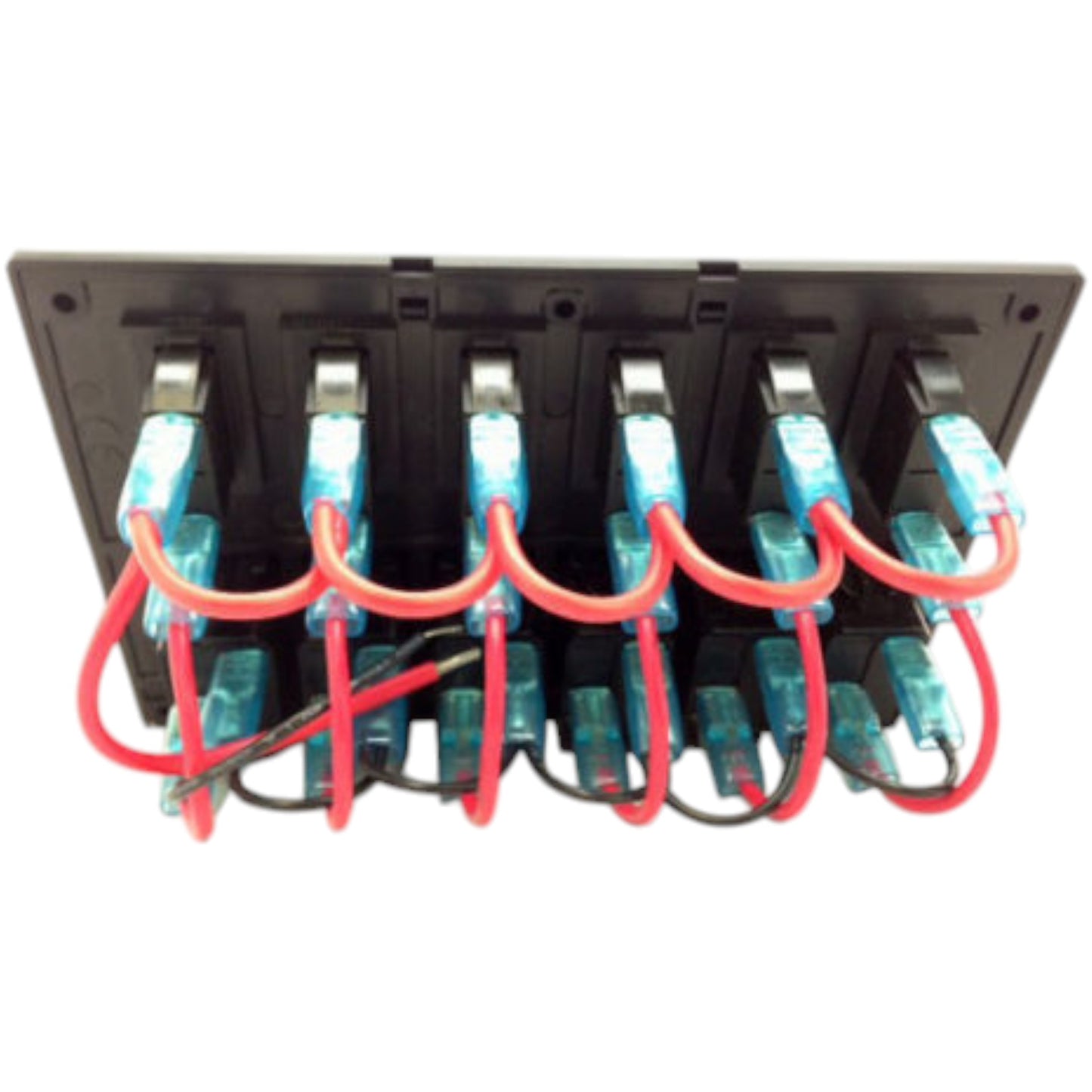 Pactrade Marine Boat Splashproof Switch Panel Circuit Breaker 6 Gang LED Indicator Rocker